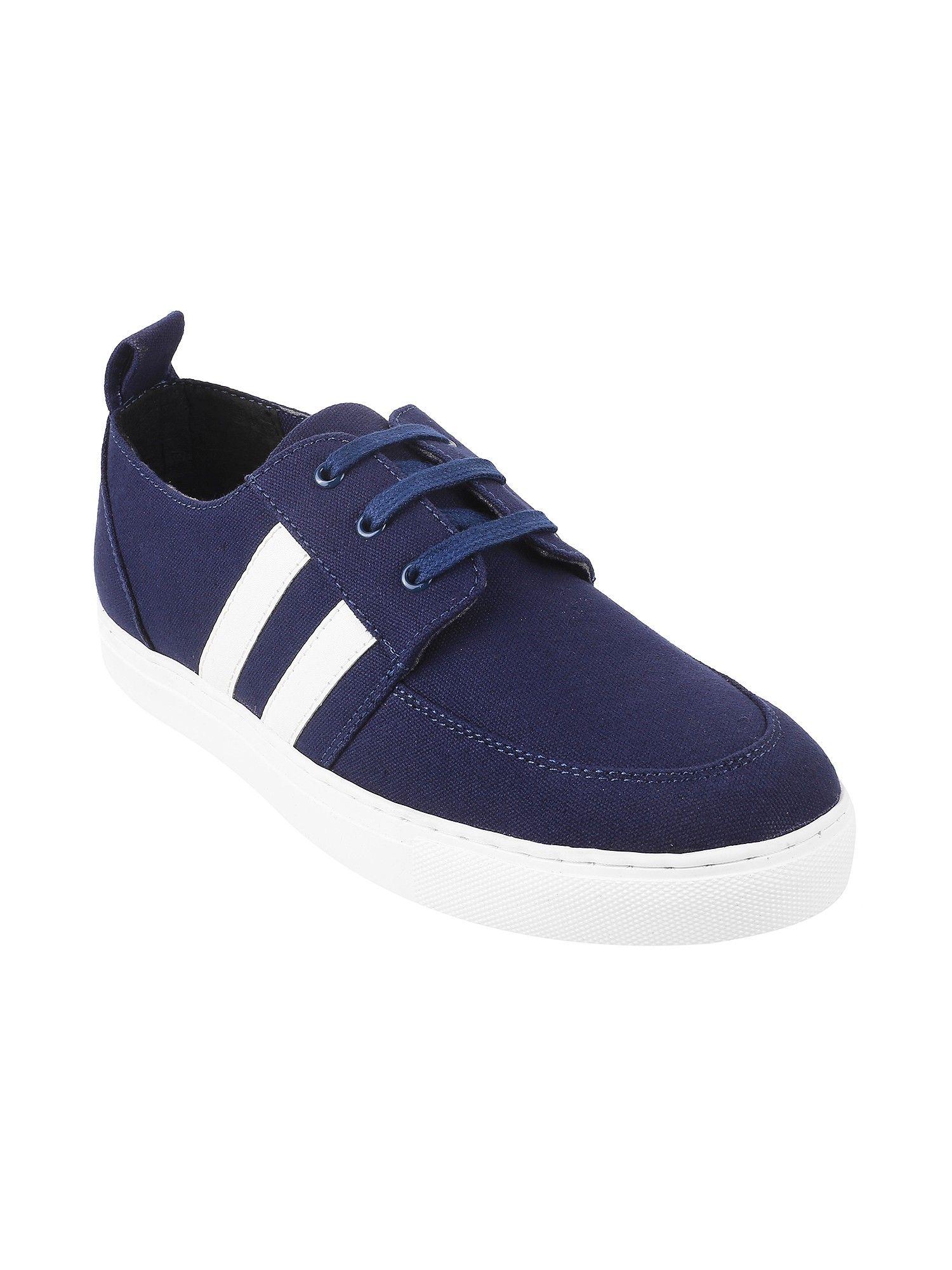 mens navy blue synthetic colorblock sneakers