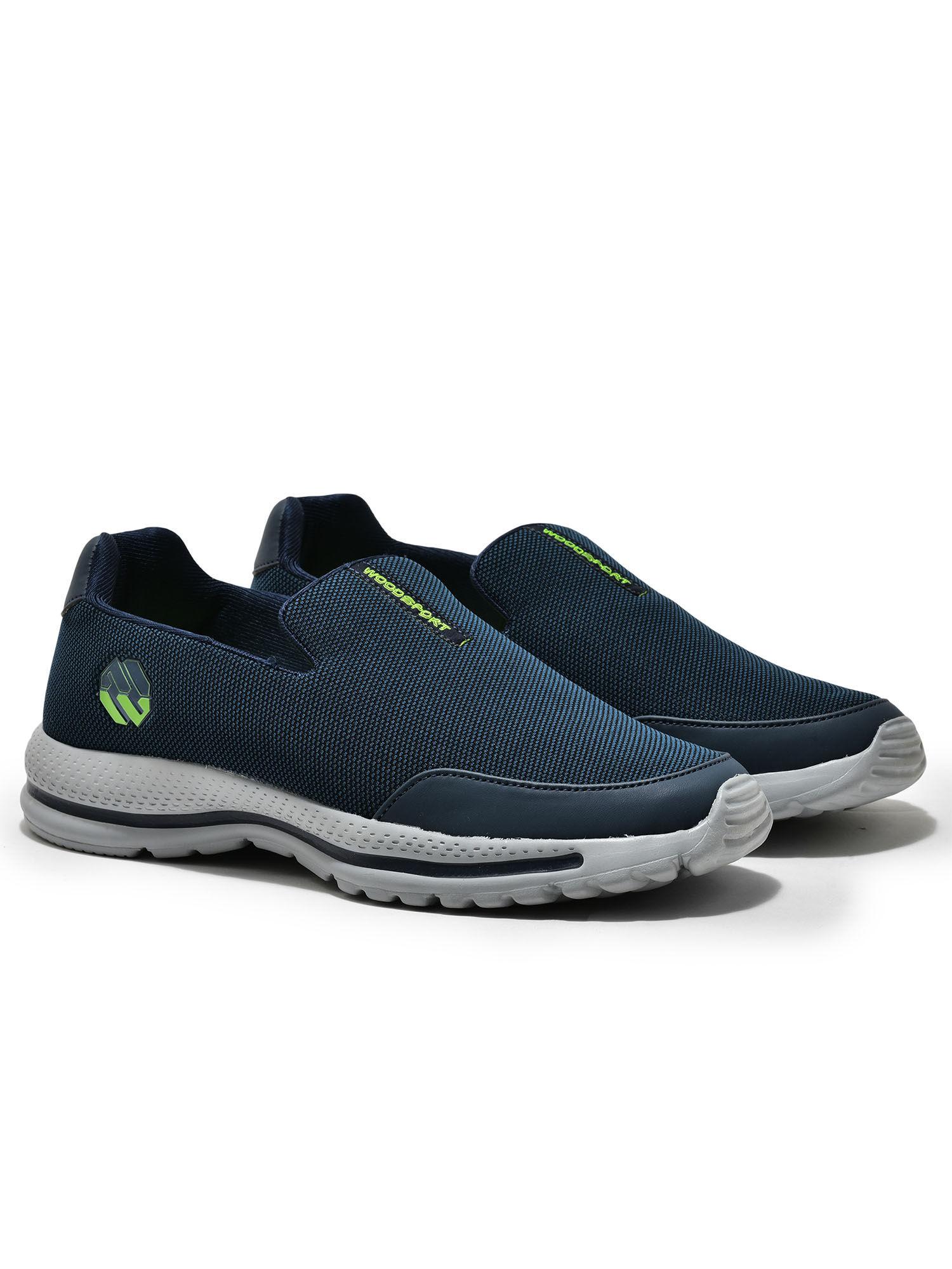 mens navy slip on textured sports shoes