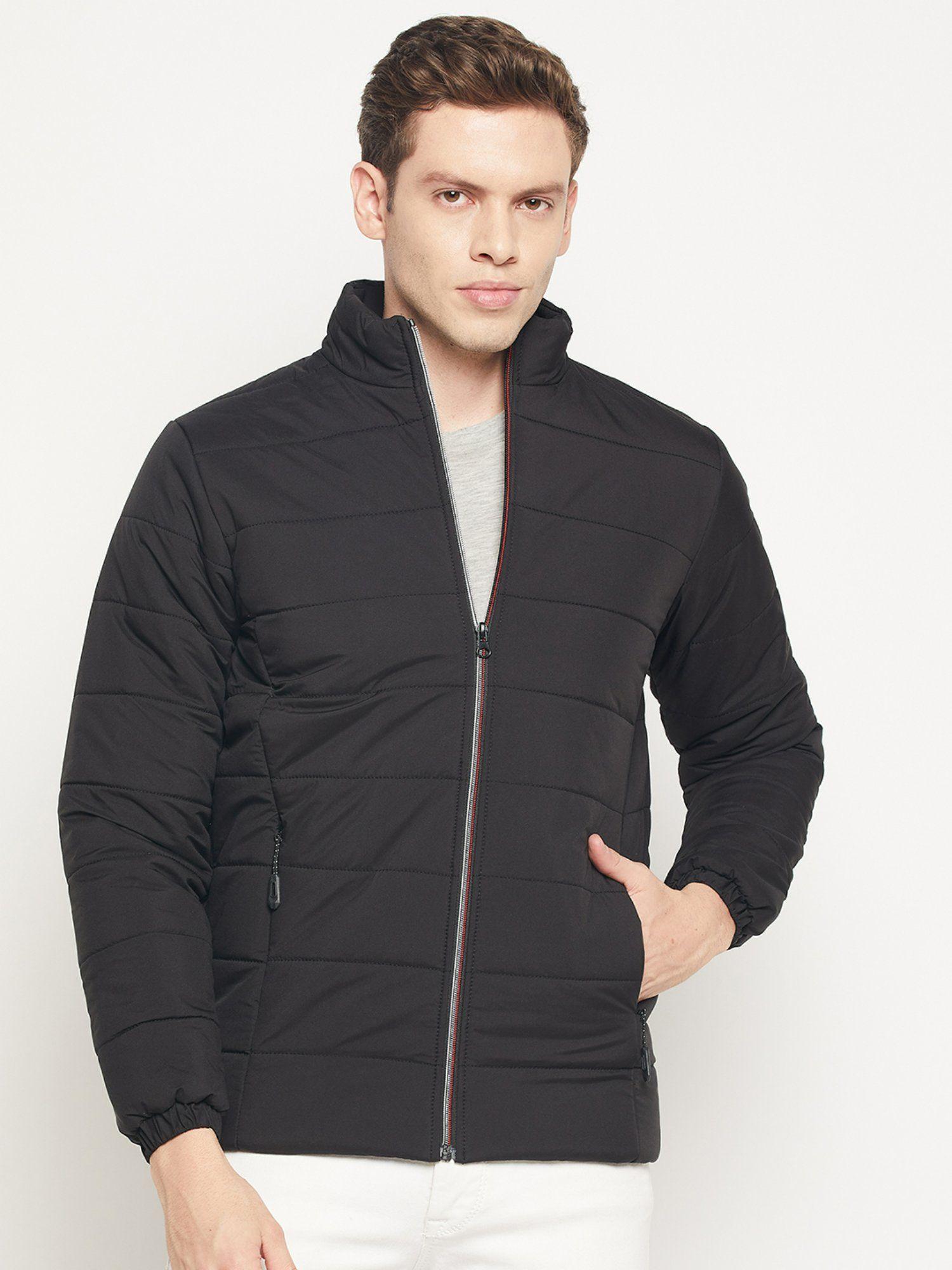 mens navy solid full sleeve jacket