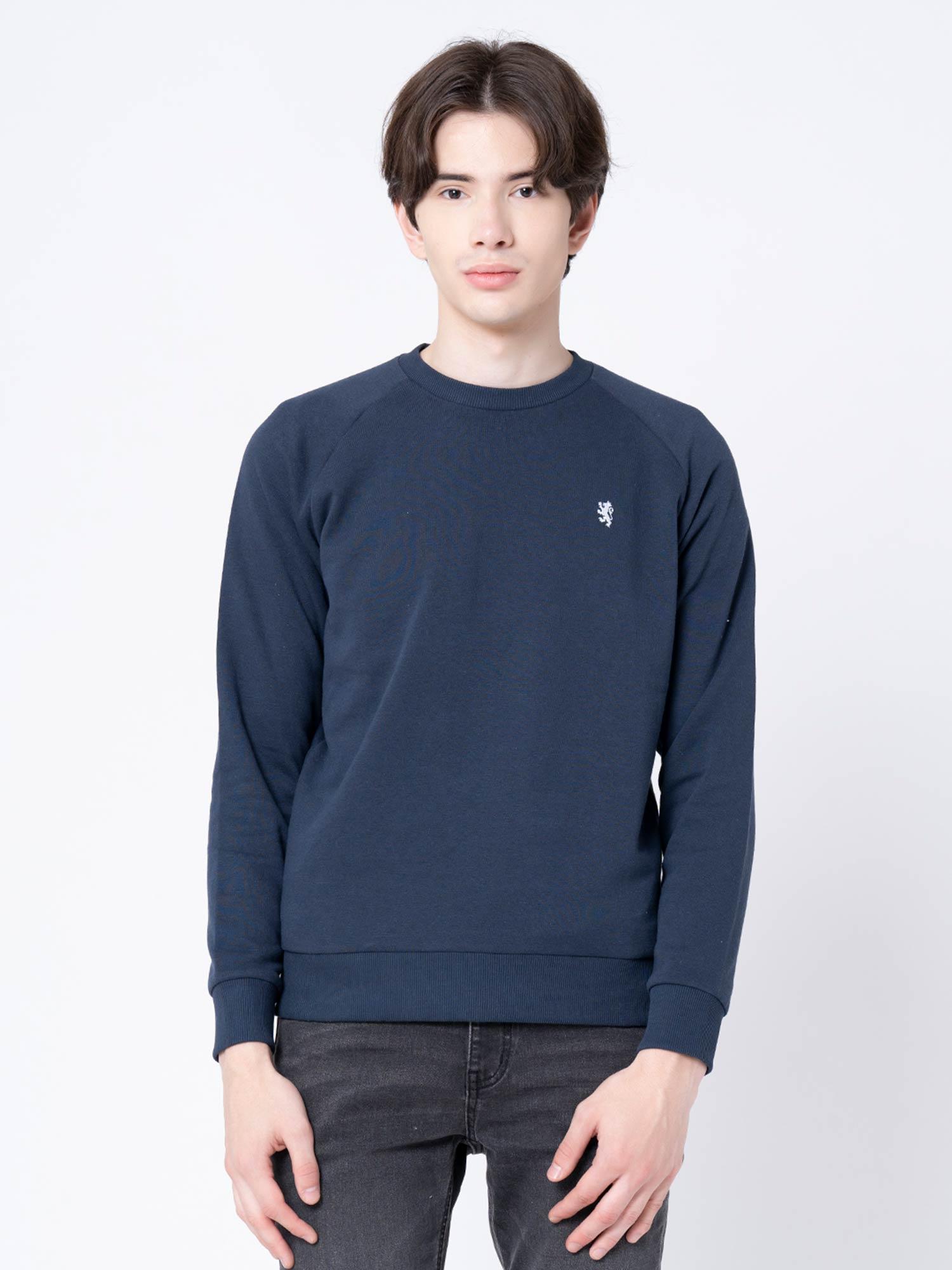 mens navy solid sweatshirt