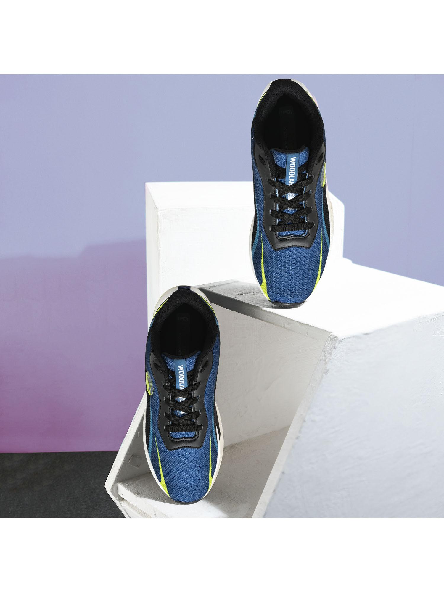 mens navy textured running shoes