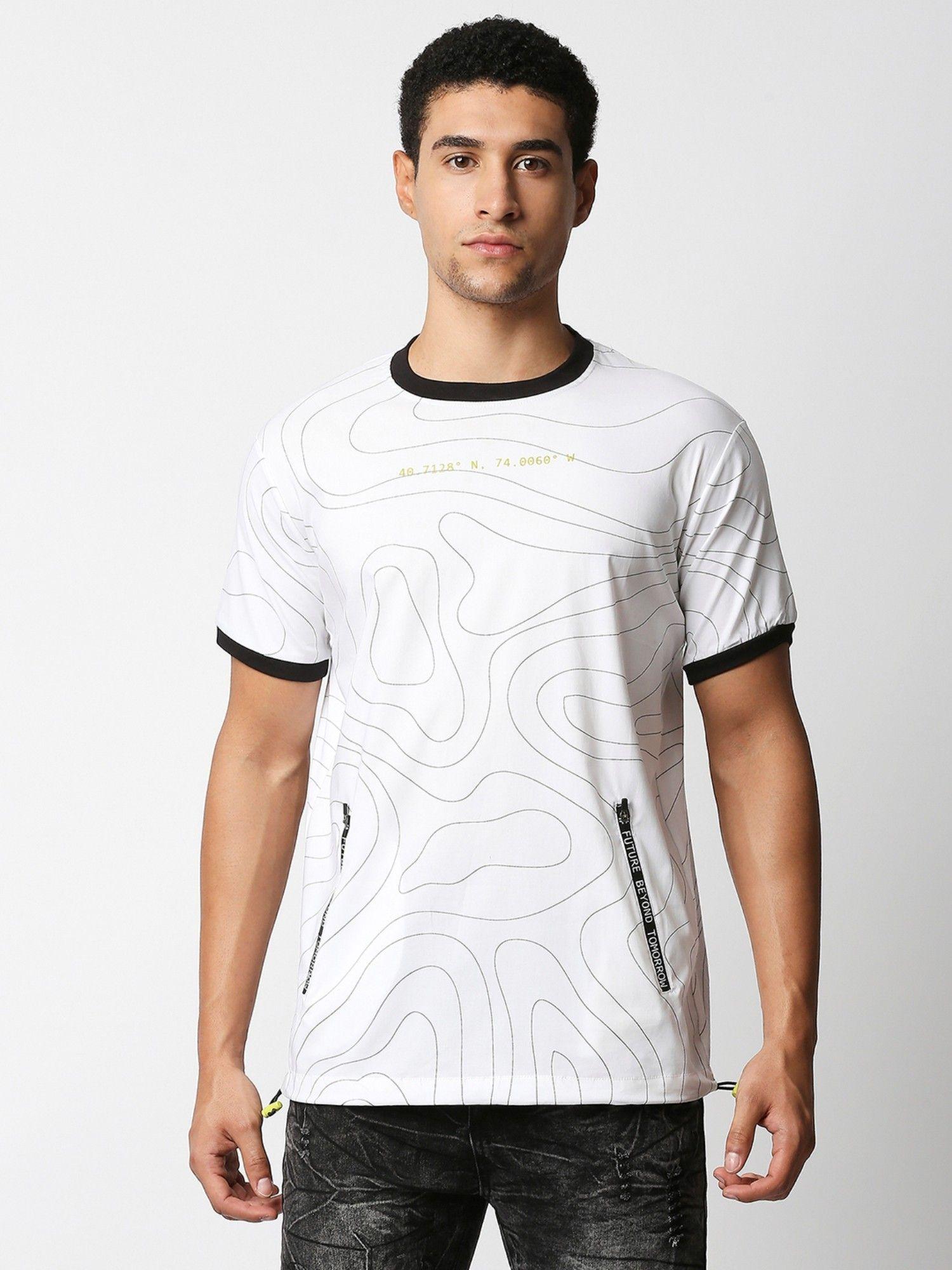 mens off-white regular fit printed t-shirt