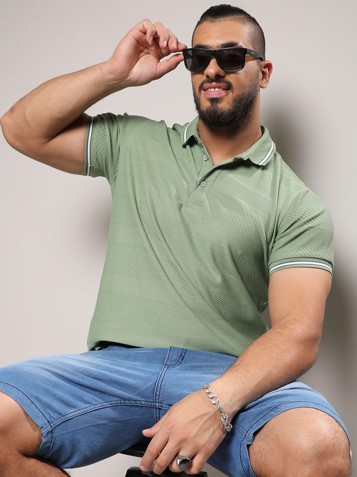 mens olive green polo t-shirt