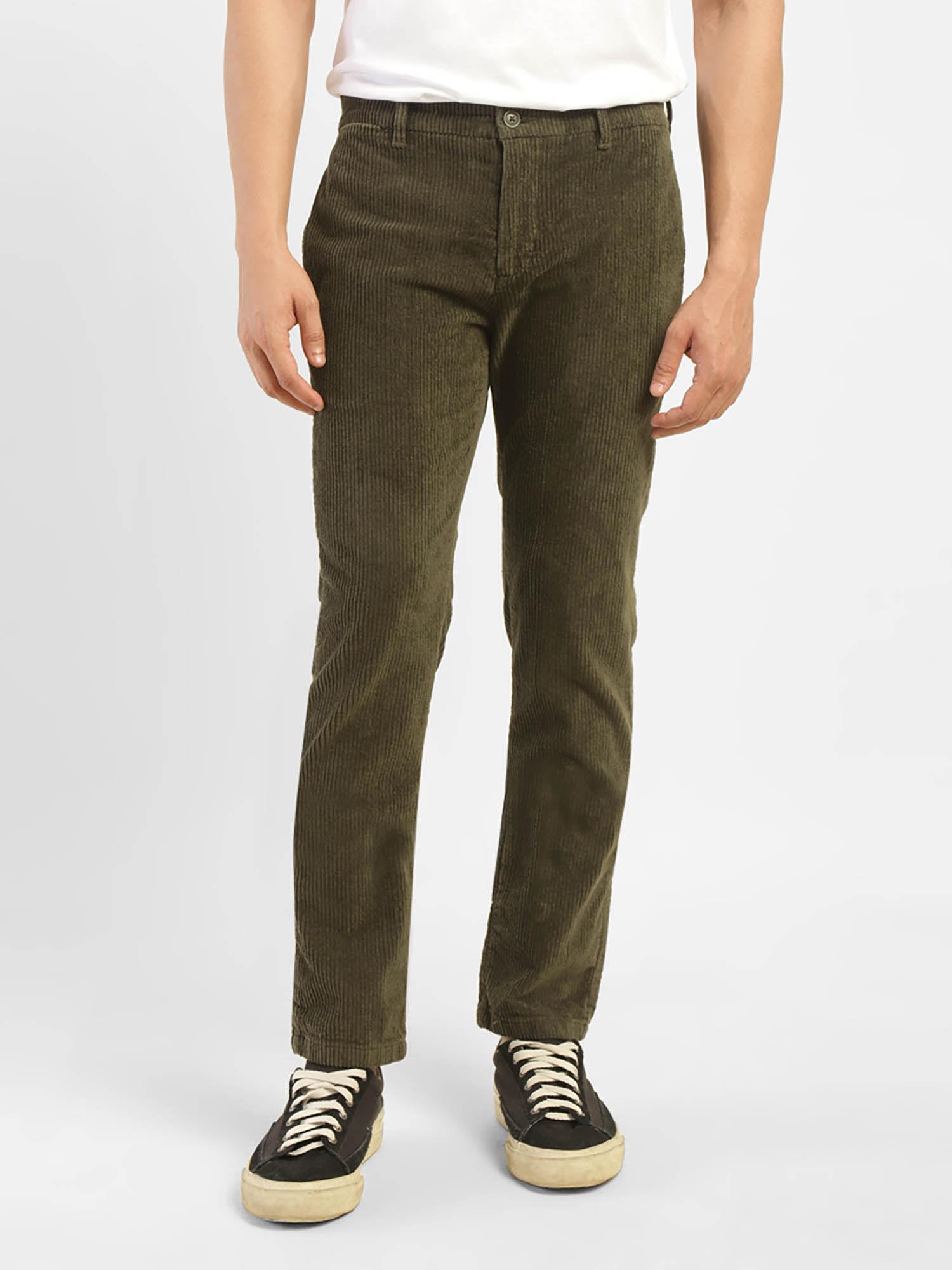 mens olive regular fit trousers