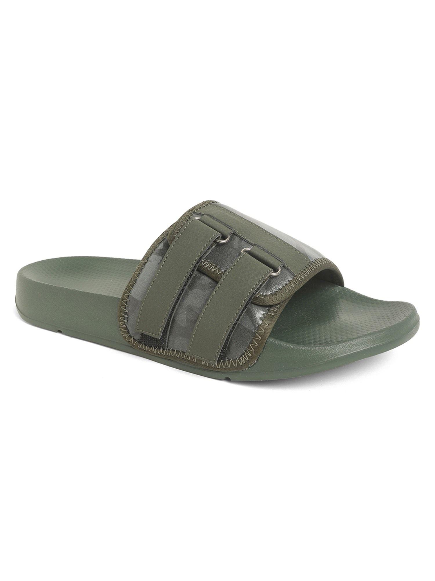 mens olive velcro ergox plus comfort camo slider recycled materials