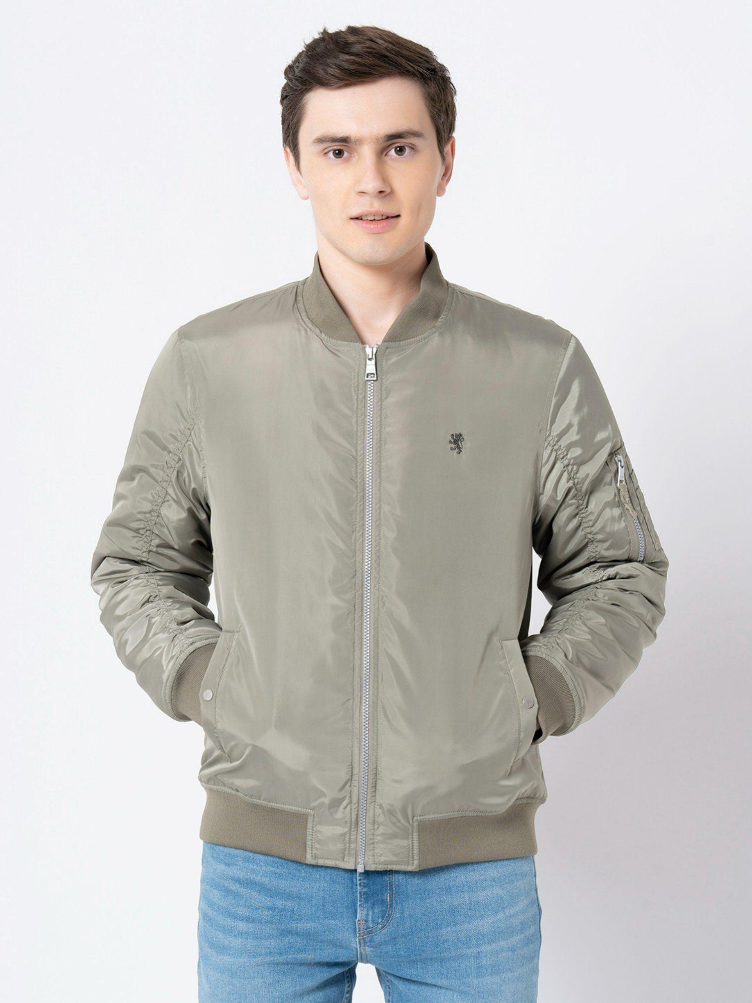 mens pastel green solid jacket