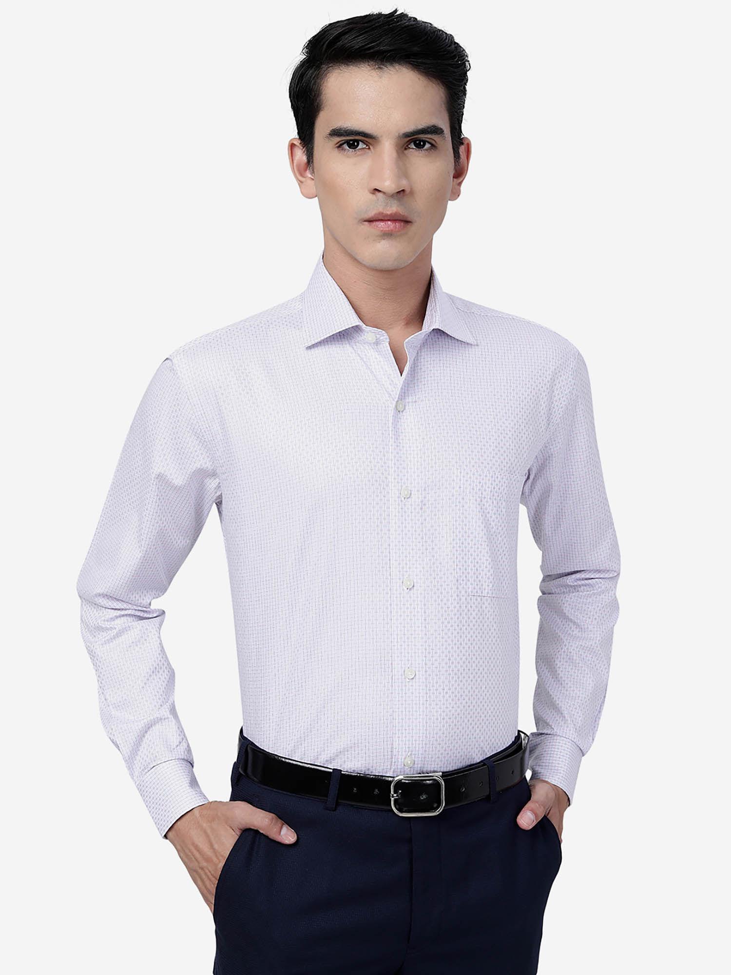 mens pink 100% cotton slim fit checked formal shirt