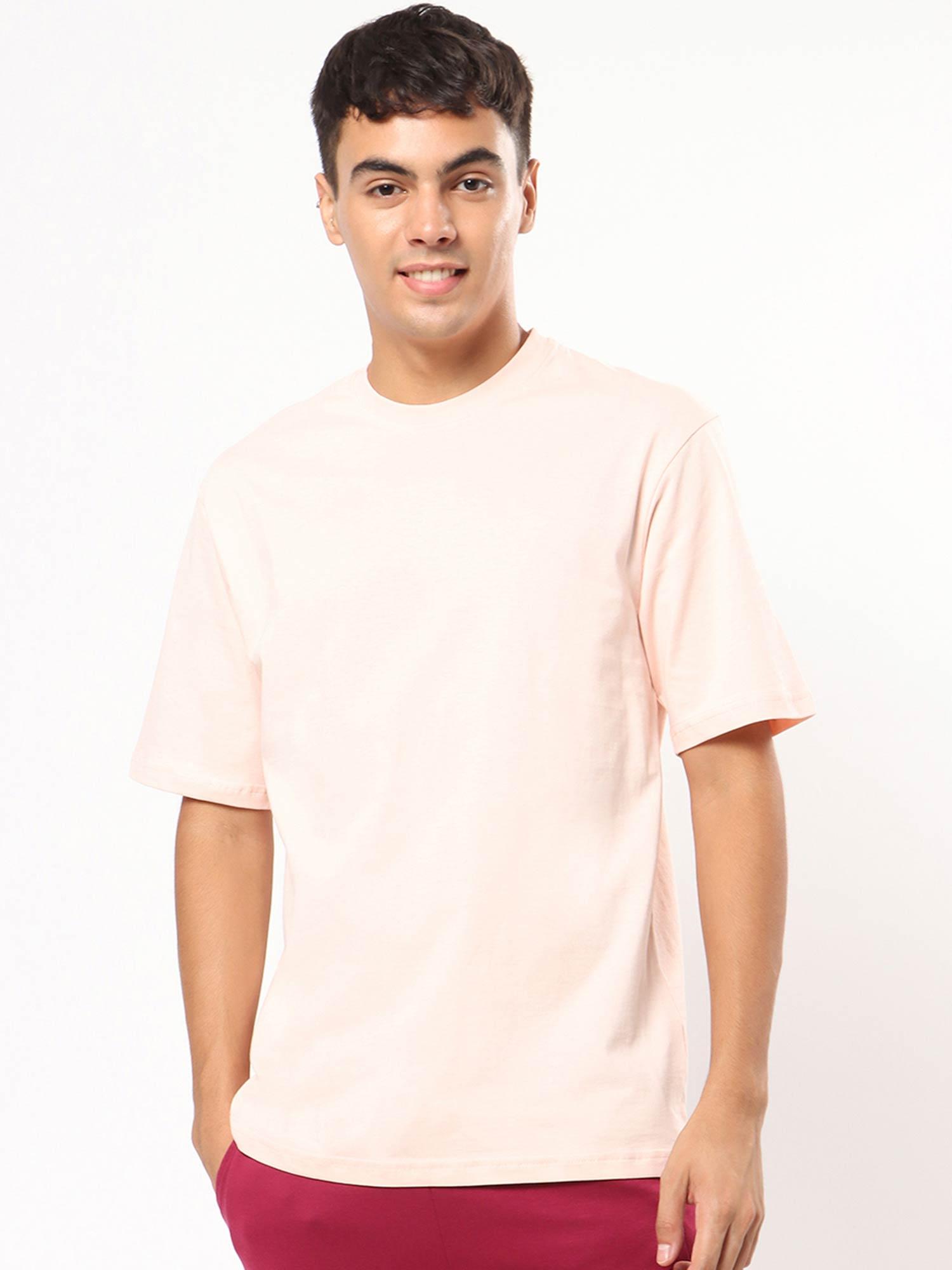 mens pink solid/plain oversized t-shirt