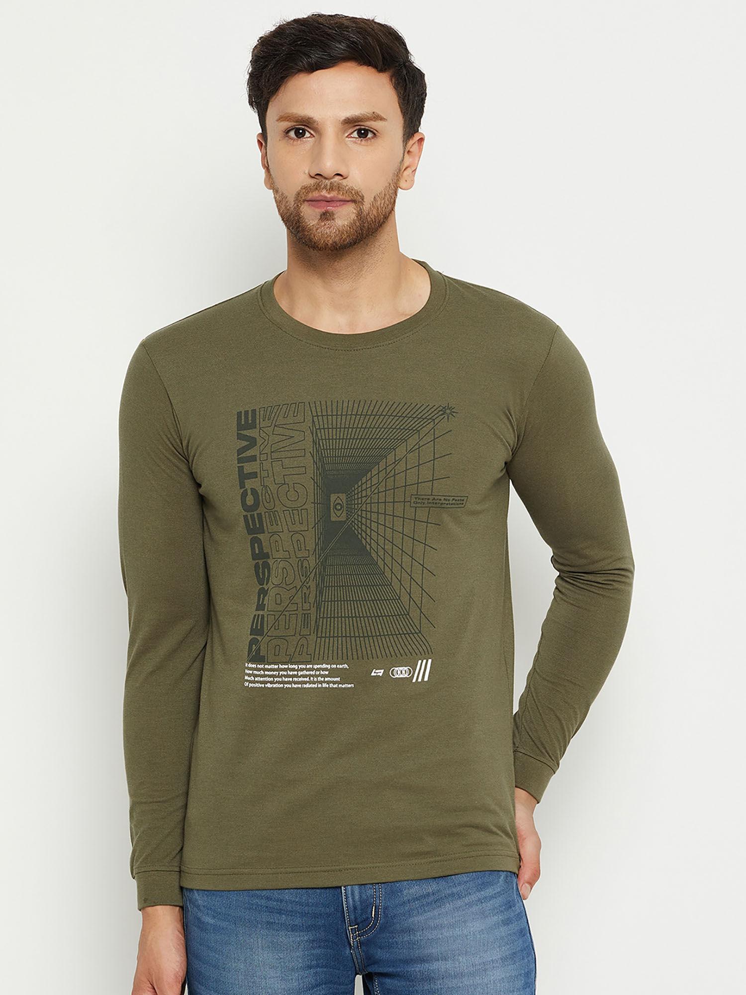 mens pre winter t-shirt graphic olive