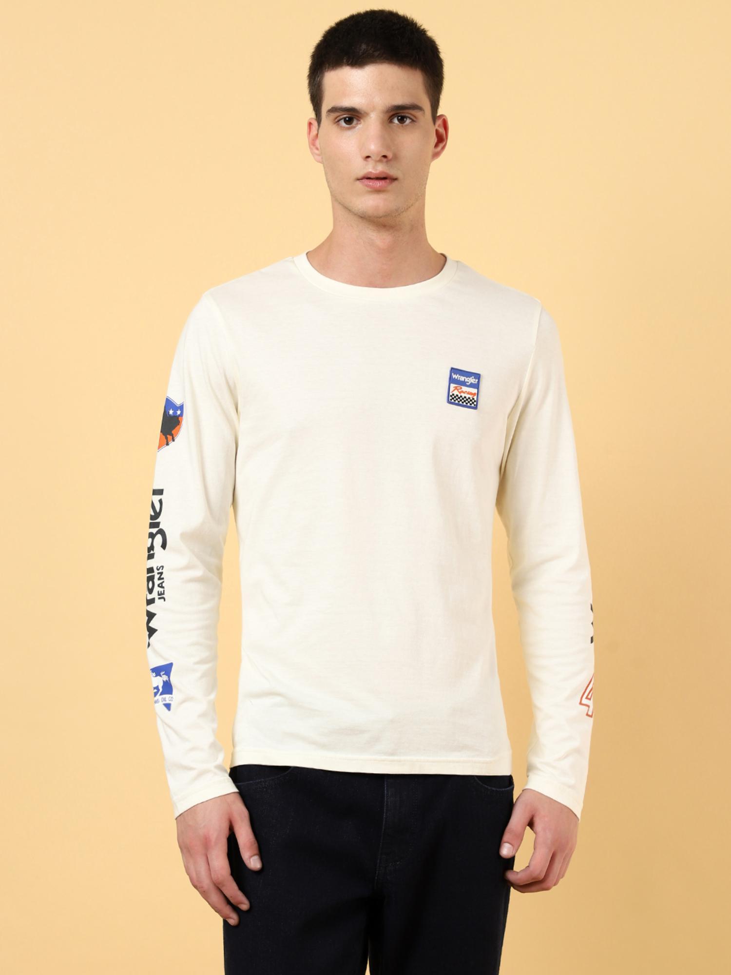 mens printed beige sweatshirt