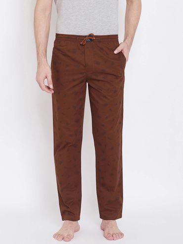 mens printed brown lounge pants