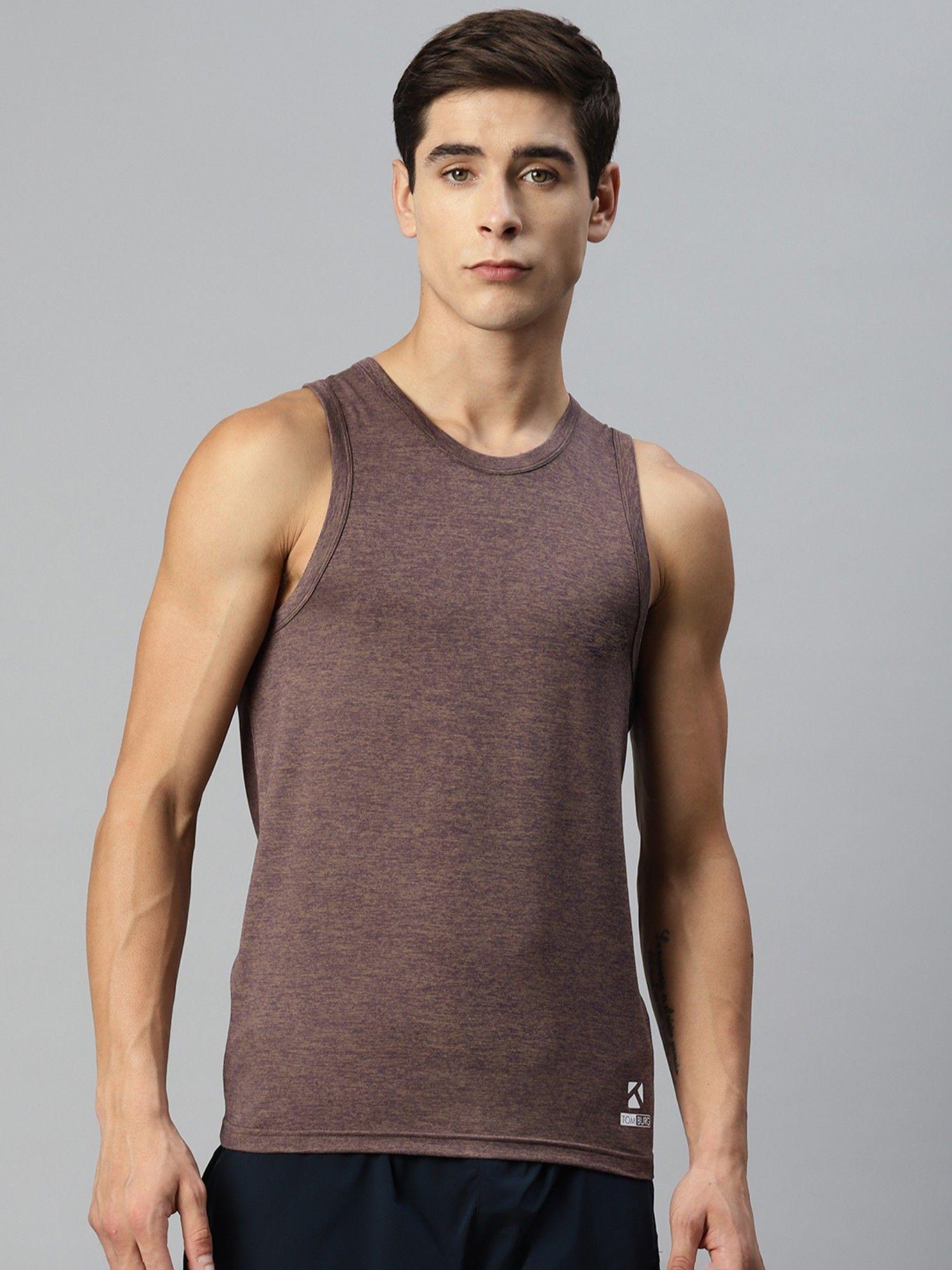 mens printed tank top metallic