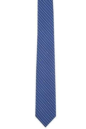 mens printed tie - dark blue