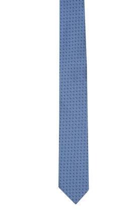 mens printed tie - mid blue