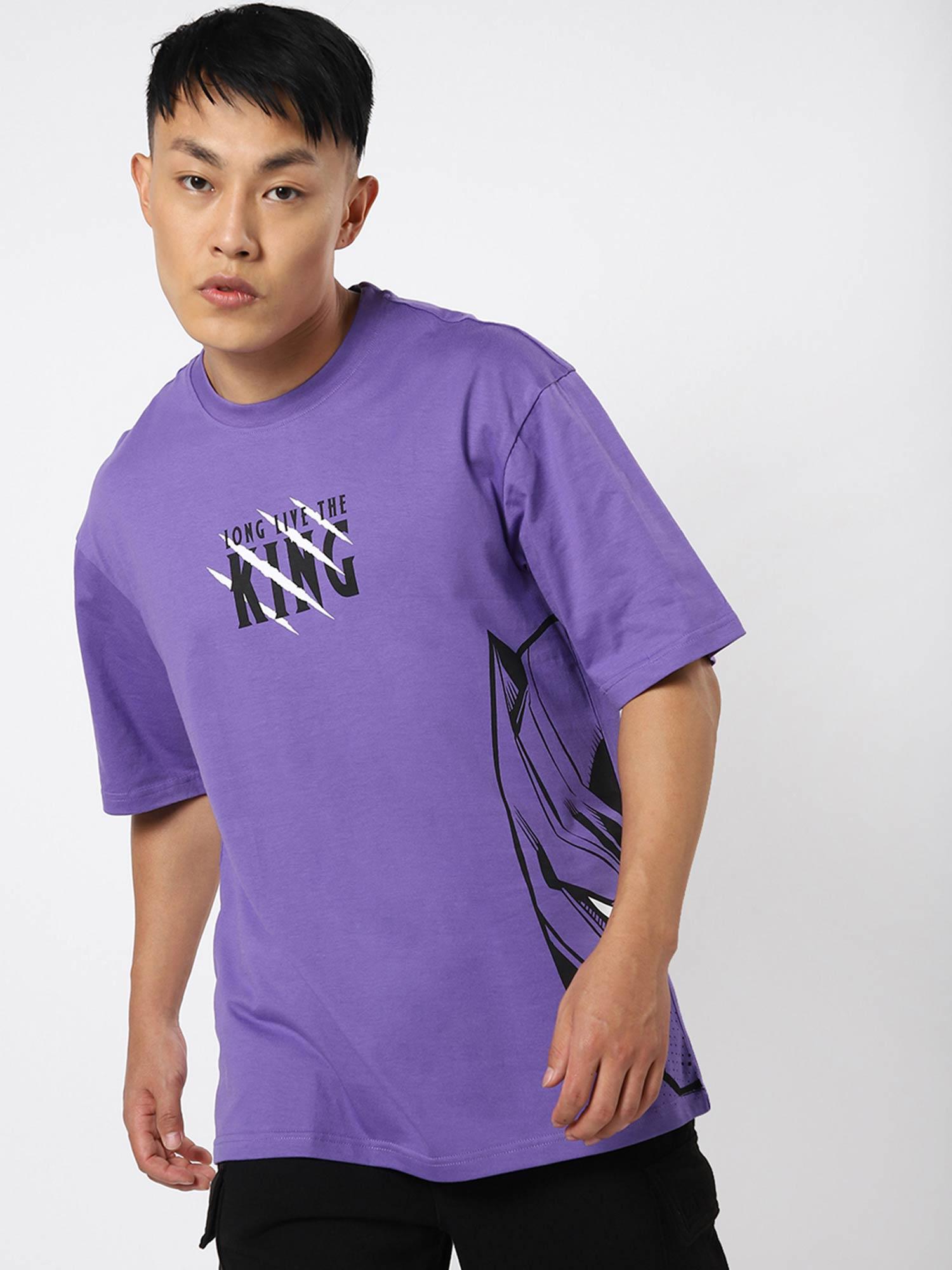 mens purple graphic oversized t-shirt