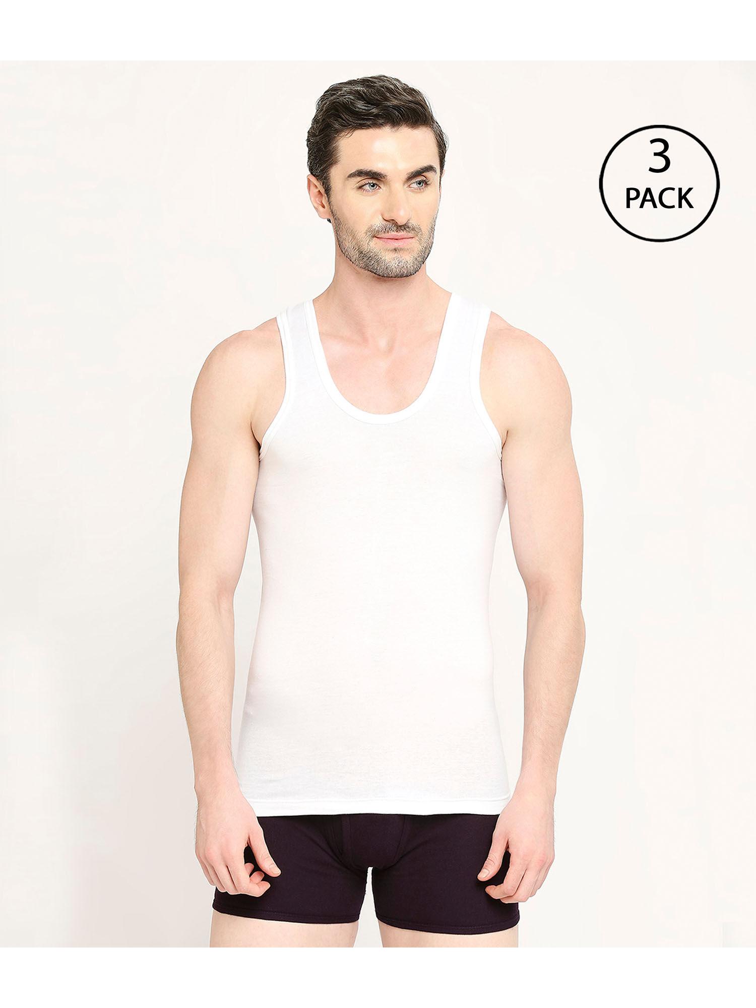 mens quick dry stay fresh 24x7 cotton vest (pack of 3)