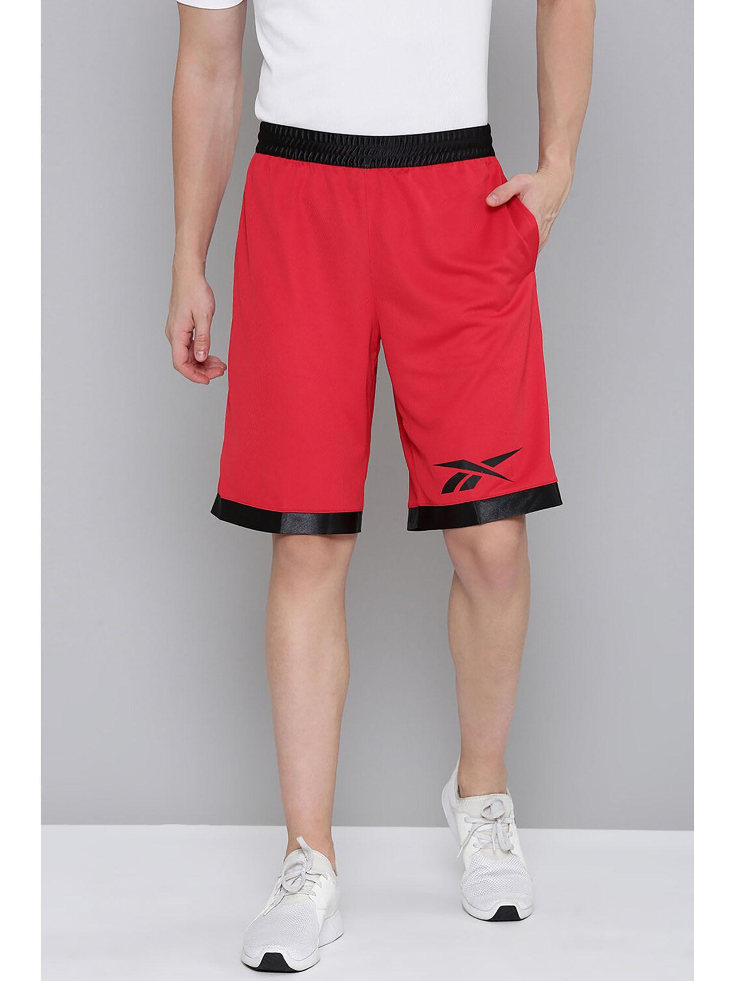 mens red basketball mesh shorts