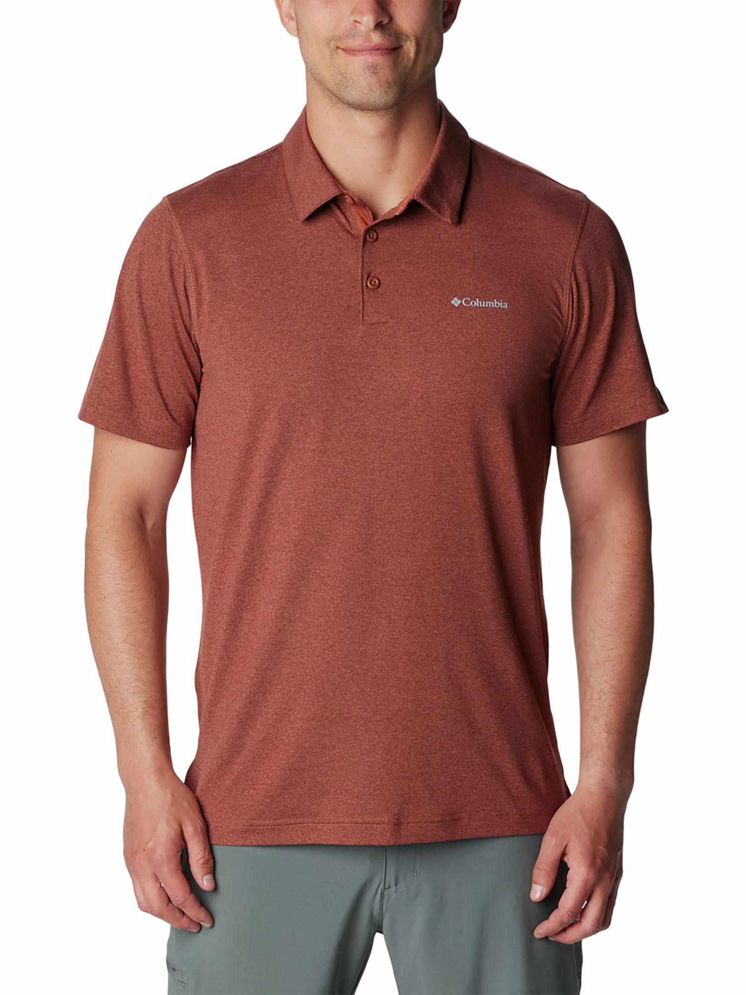 mens red tech trail polo t-shirt