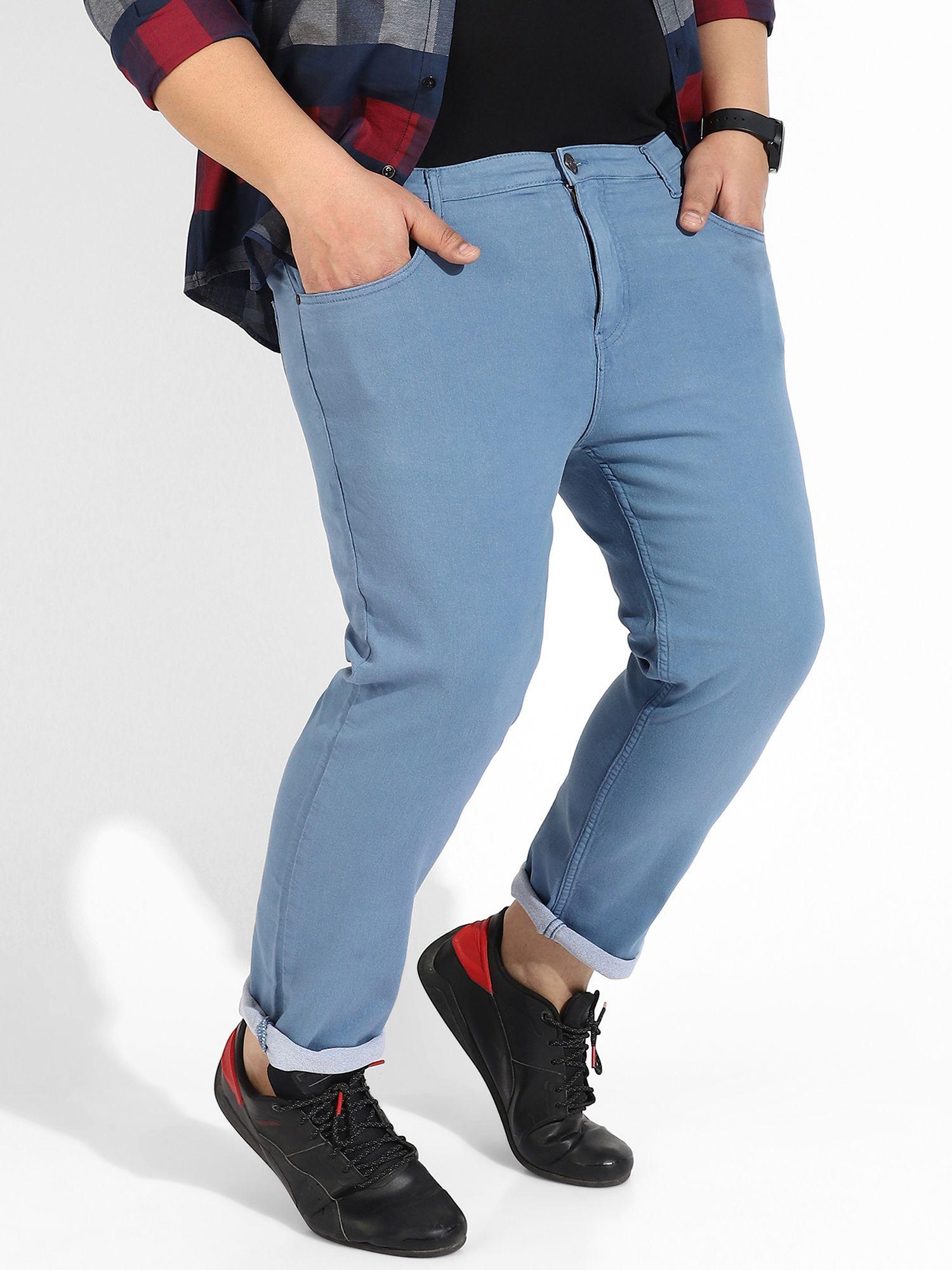 mens regular fit denim jeans color blue