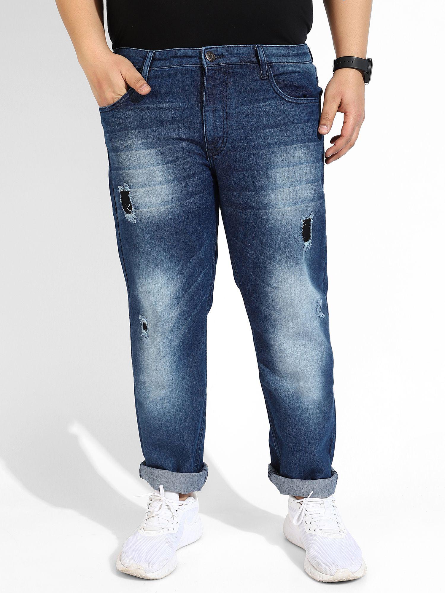 mens regular fit denim jeans color blue