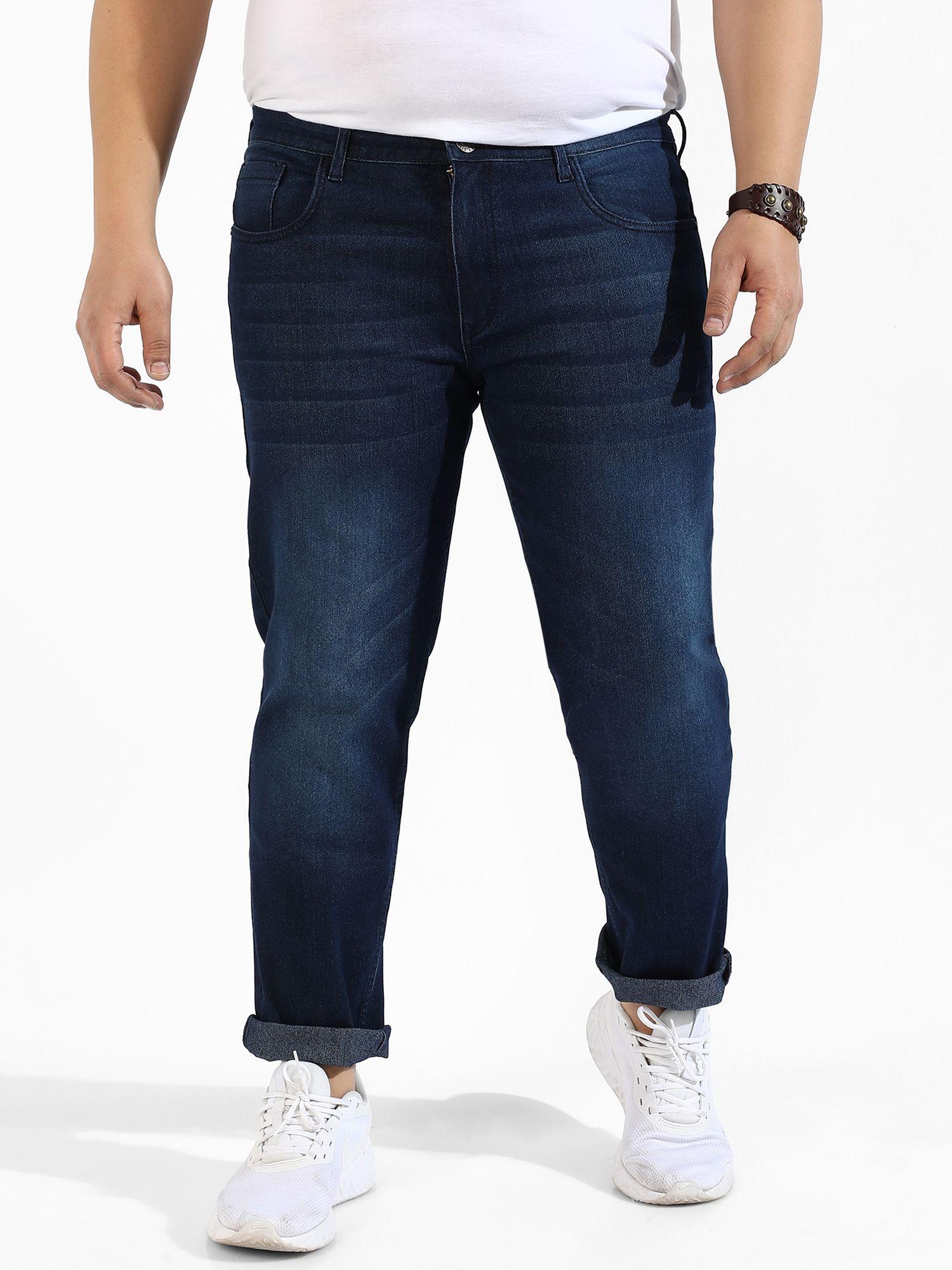 mens regular fit denim jeans color blue