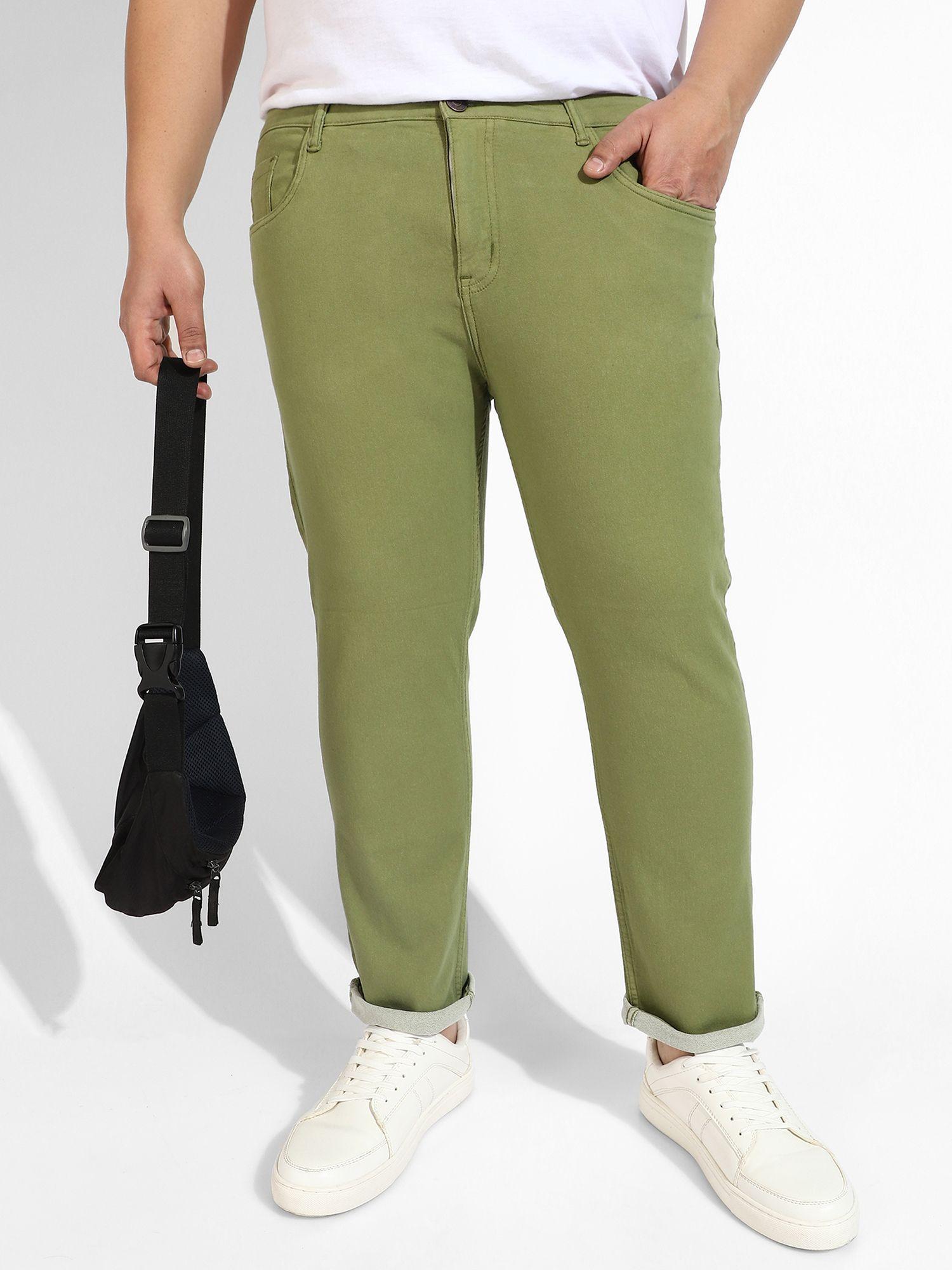 mens regular fit denim jeans color green