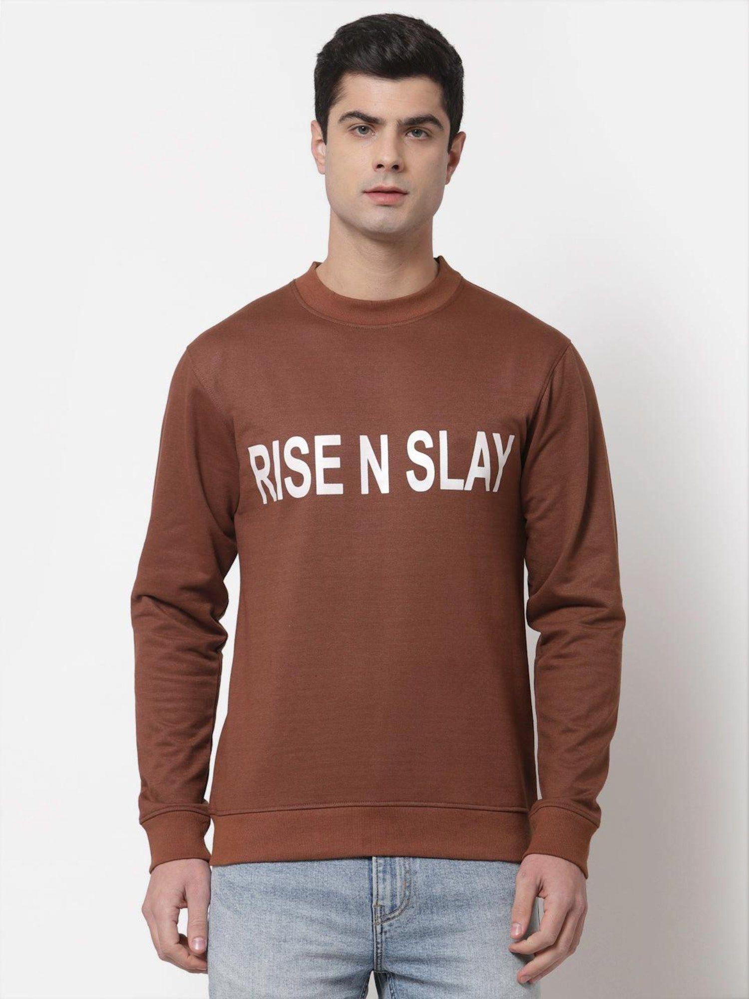 mens round neck typography sweatshirts