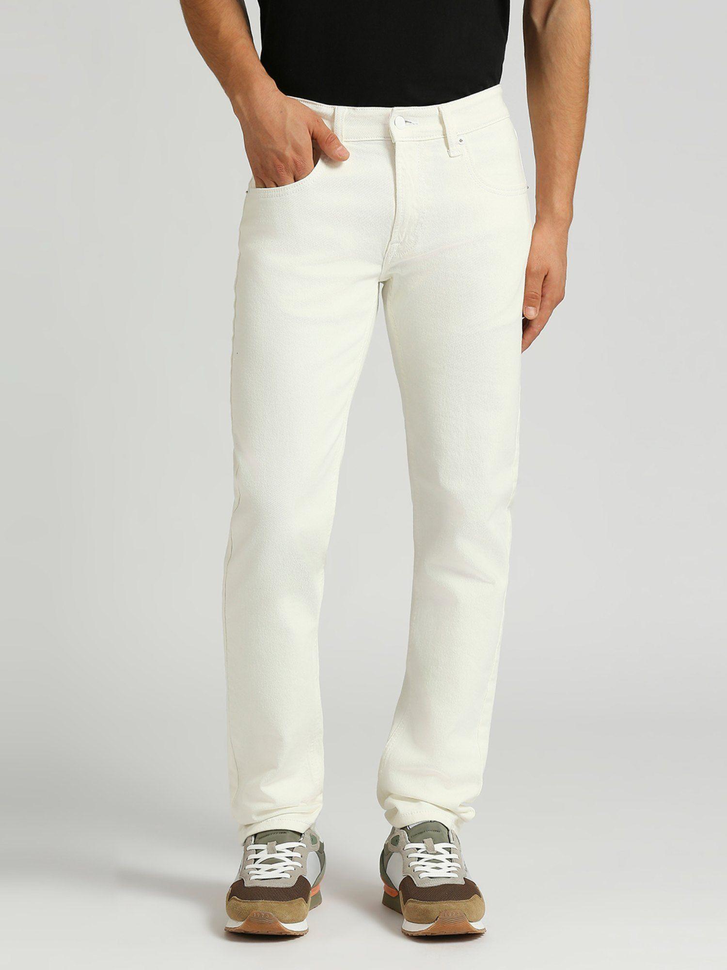 mens slim fit jeans- white