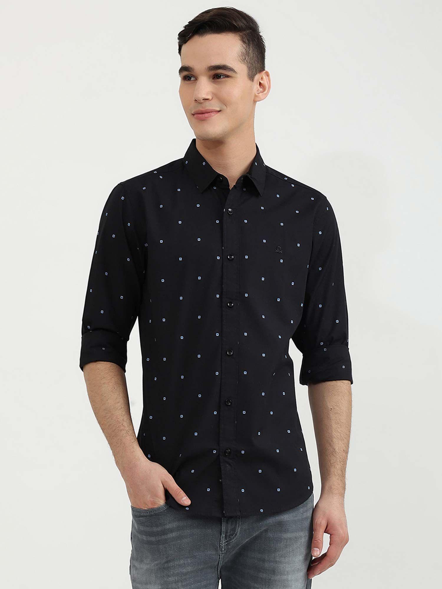 mens slim fit printed shirt