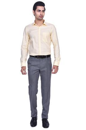 mens slim fit self pattern trousers - grey