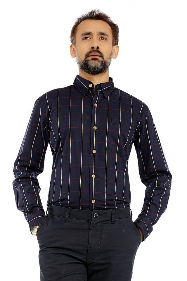 mens slim fit stripes regular collar shirt