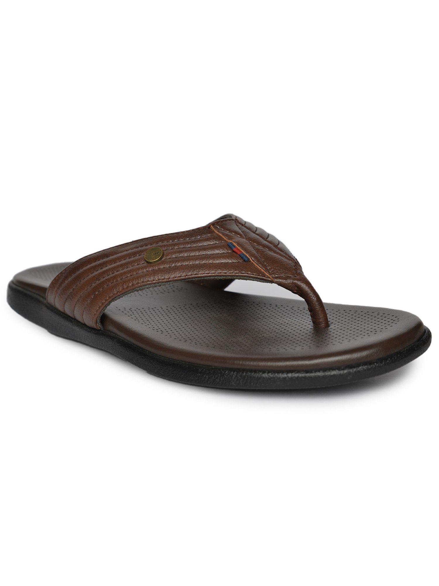 mens soleveda kenal synthetic brown casual chappal