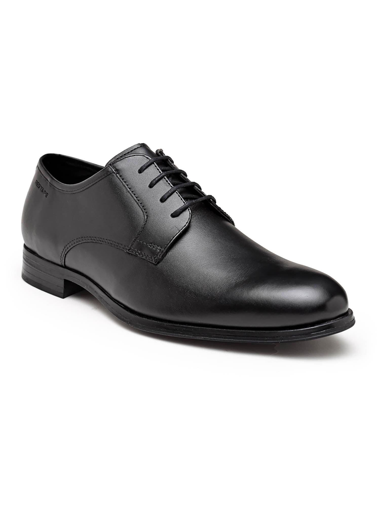 mens solid black derby shoes