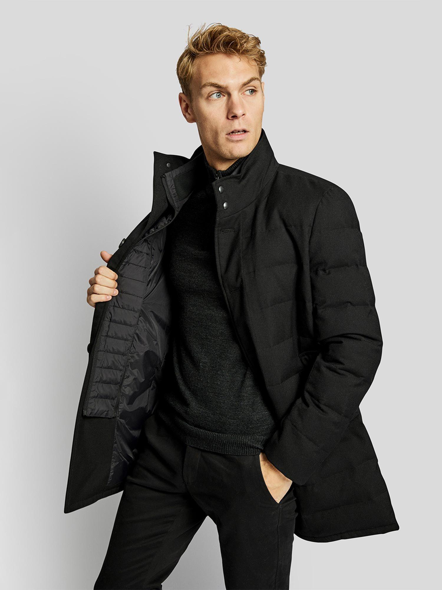 mens solid black regular fit outerwear