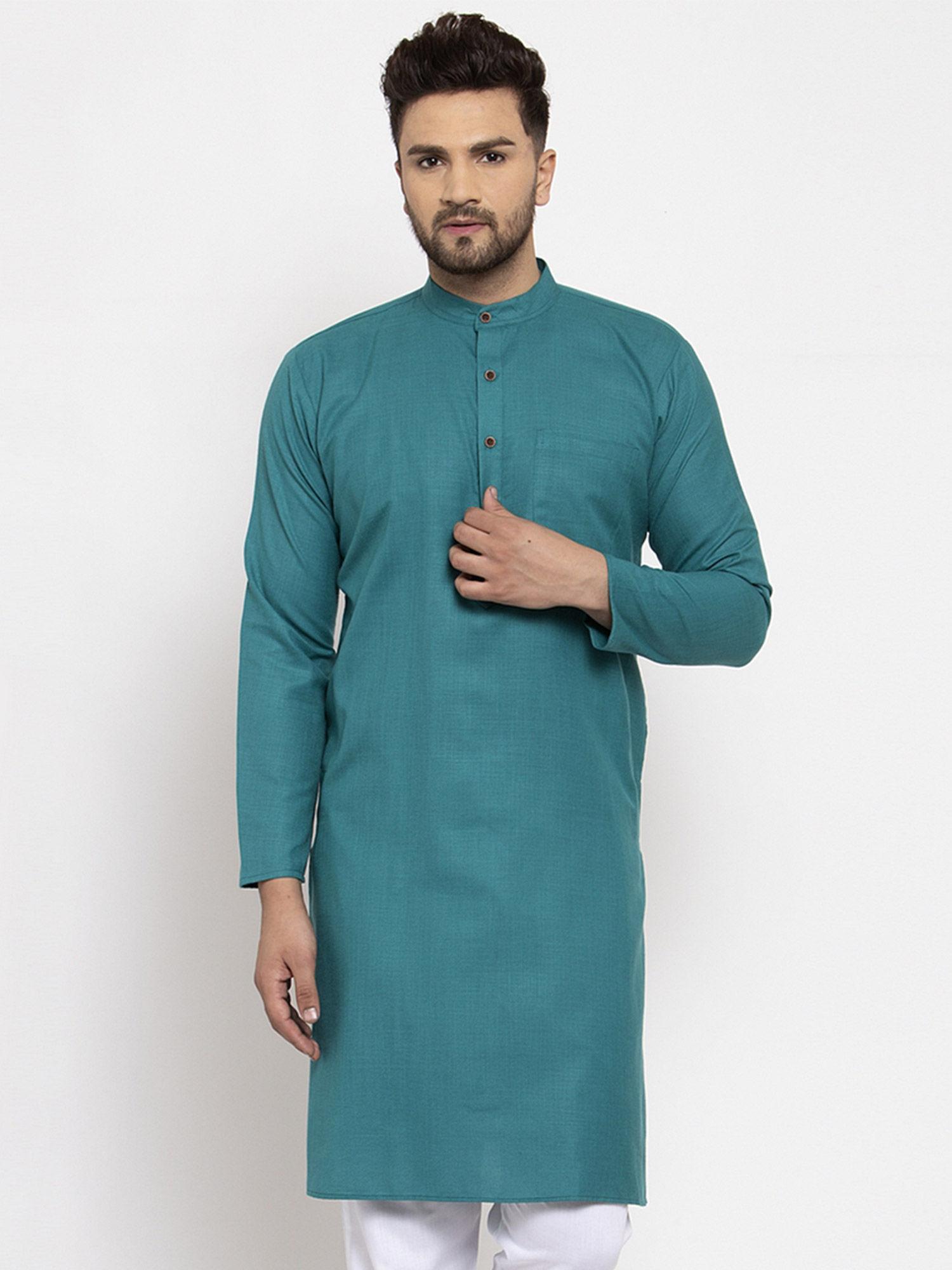 mens solid cotton kurtas