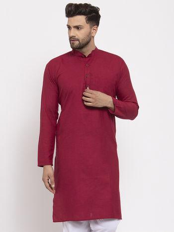 mens solid cotton kurtas