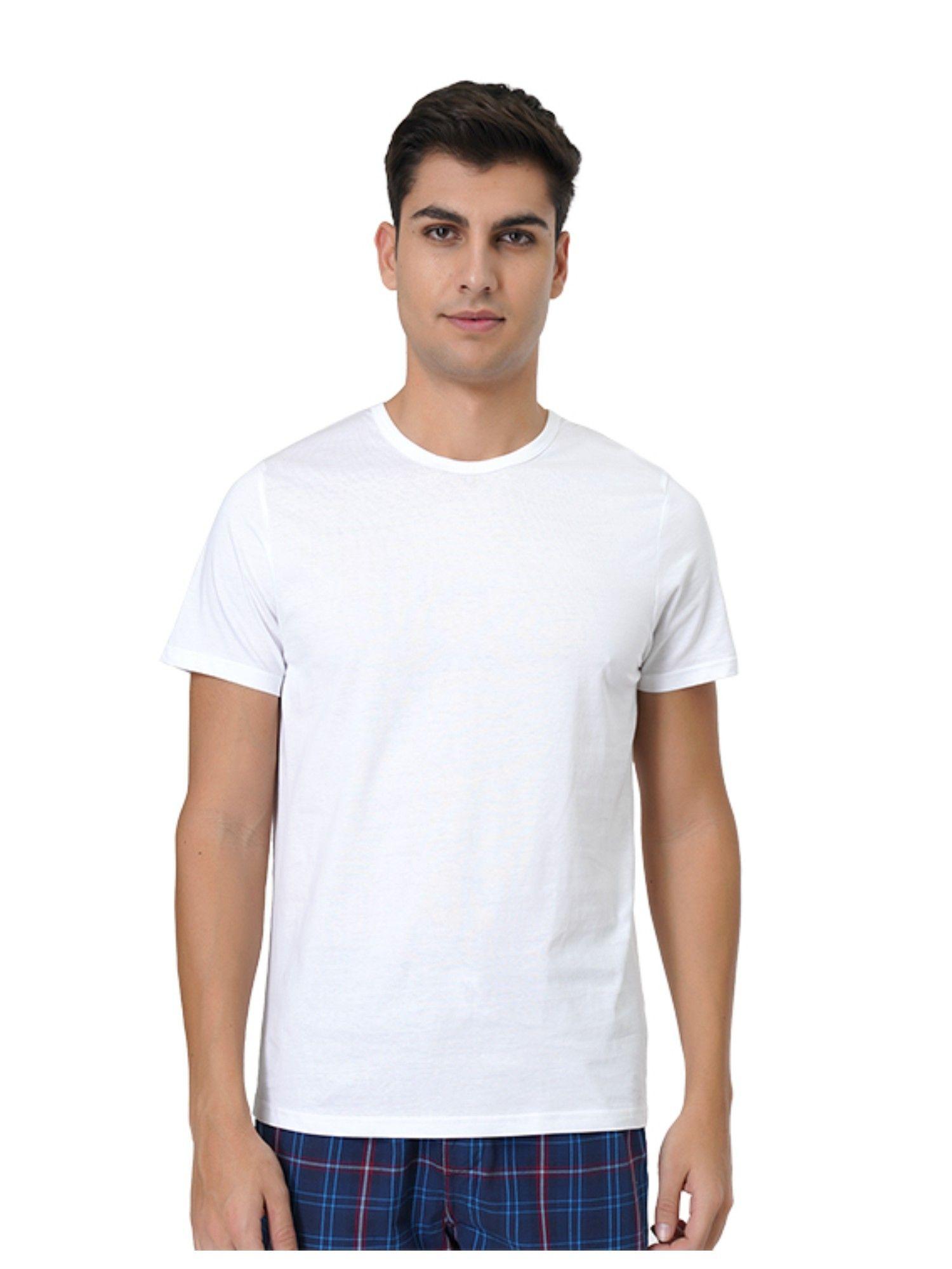 mens solid cotton vests white