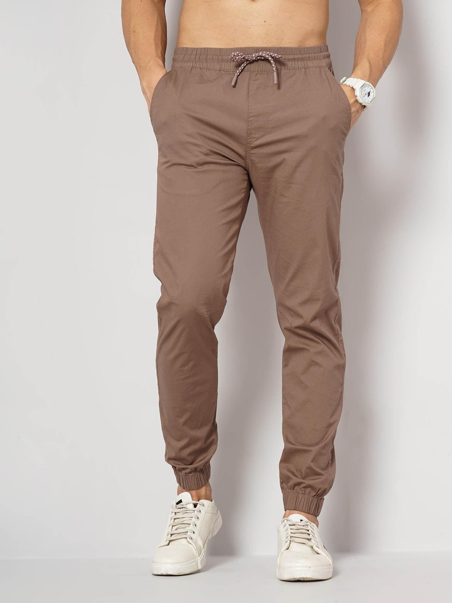 mens solid joggers