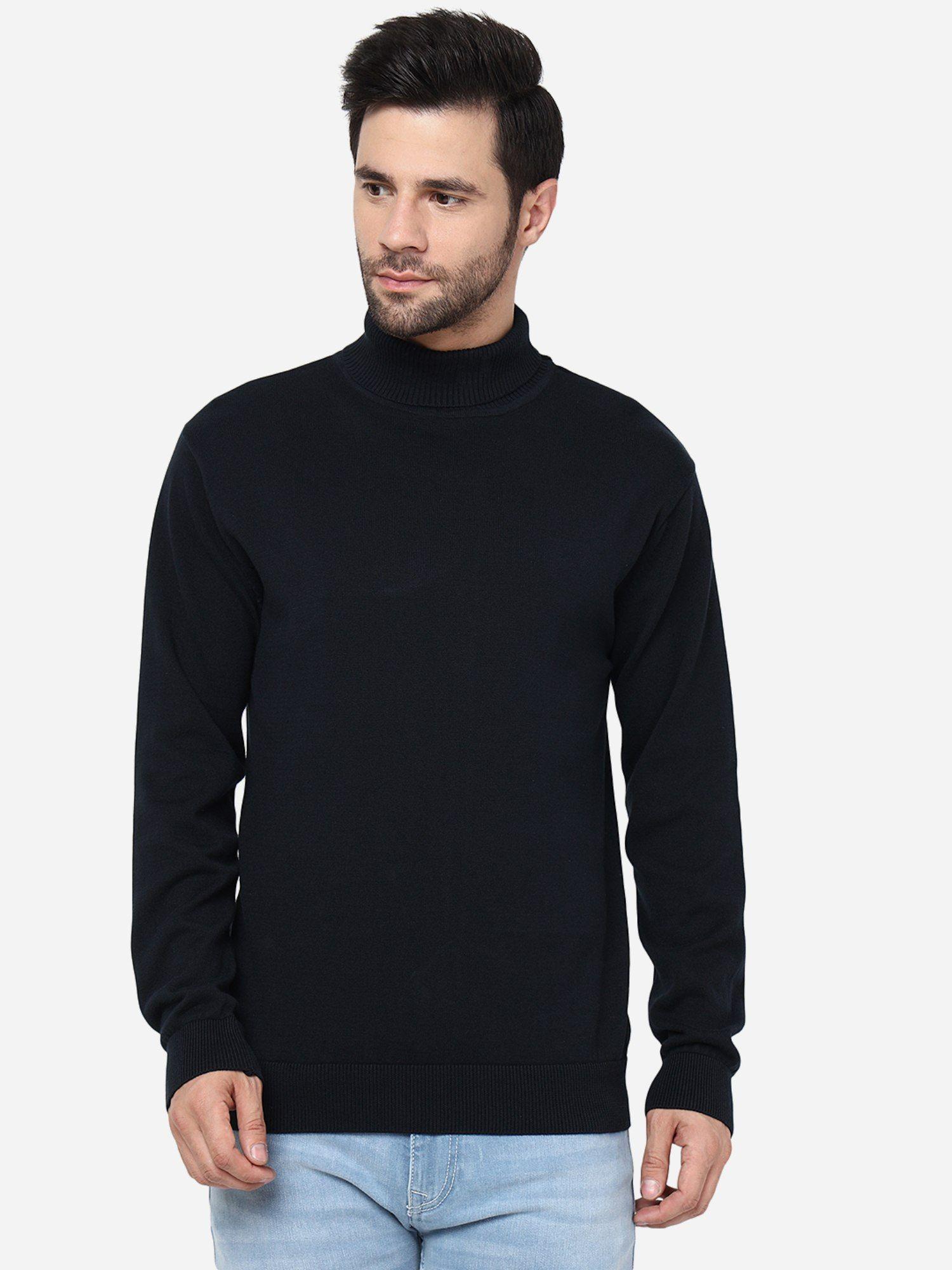 mens solid navy blue slim fit full sleeve sweatshirt