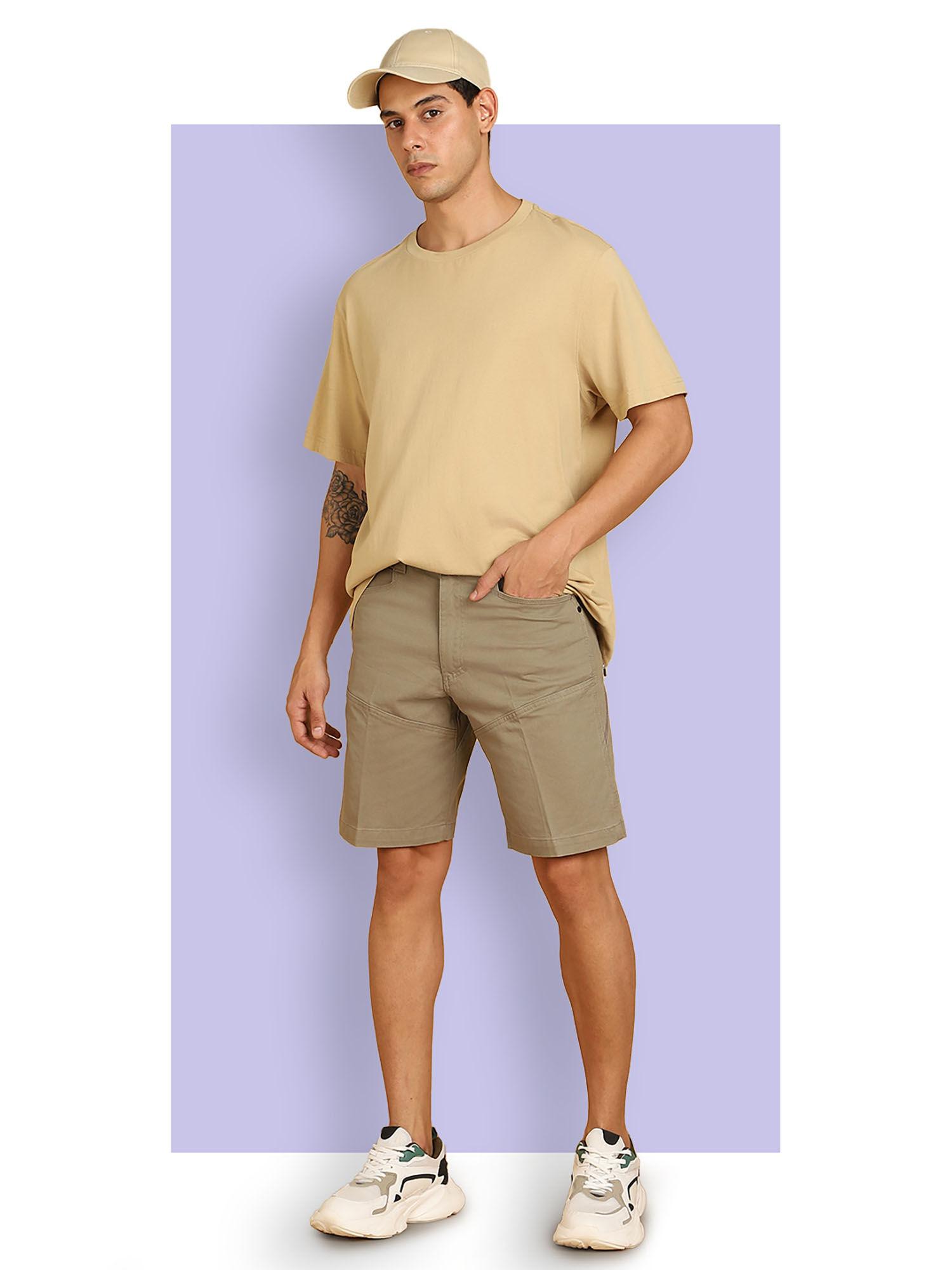 mens solid olive shorts