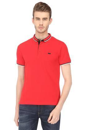 mens solid polo t-shirt - red