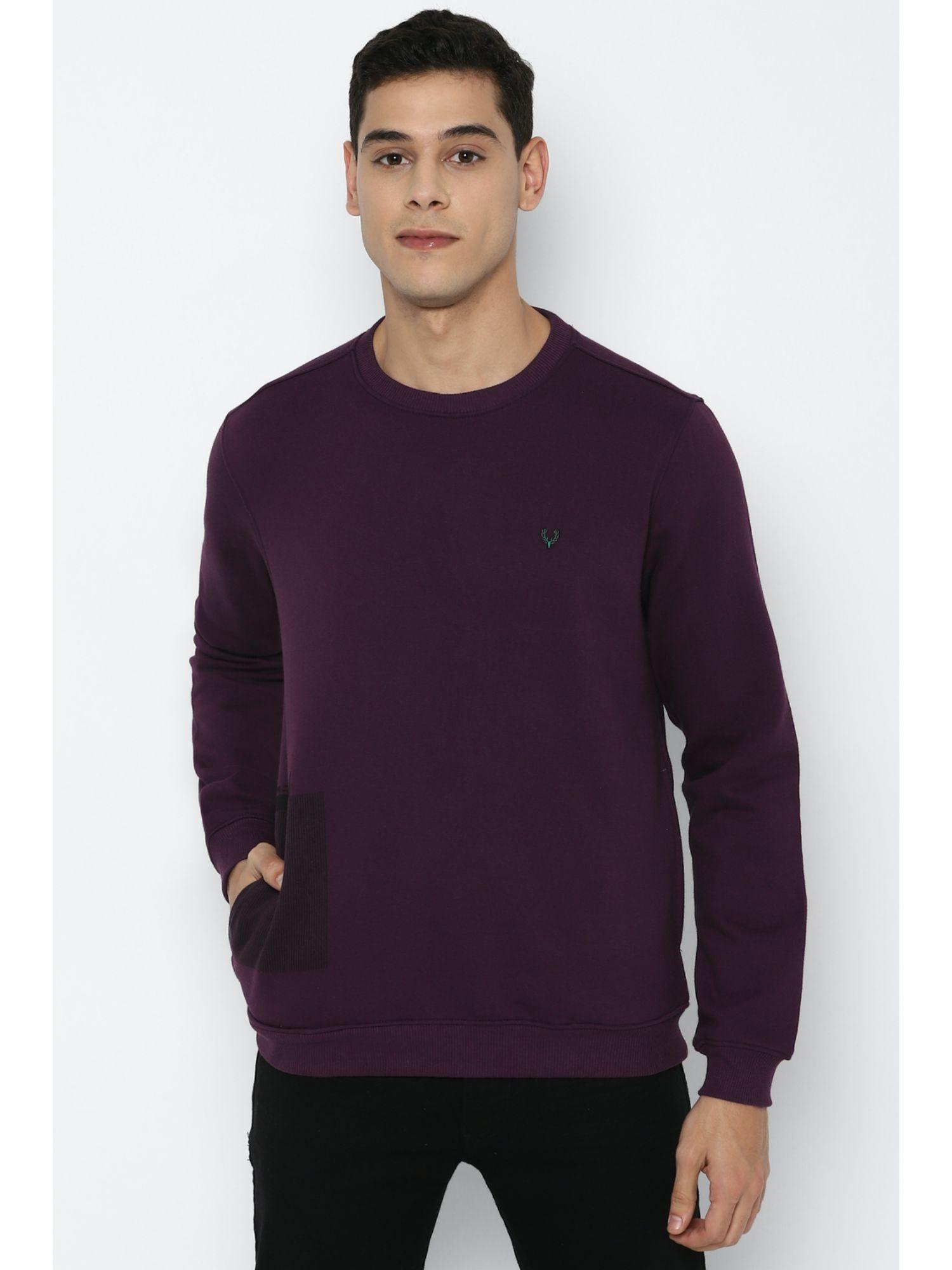 mens solid purple sweatshirt