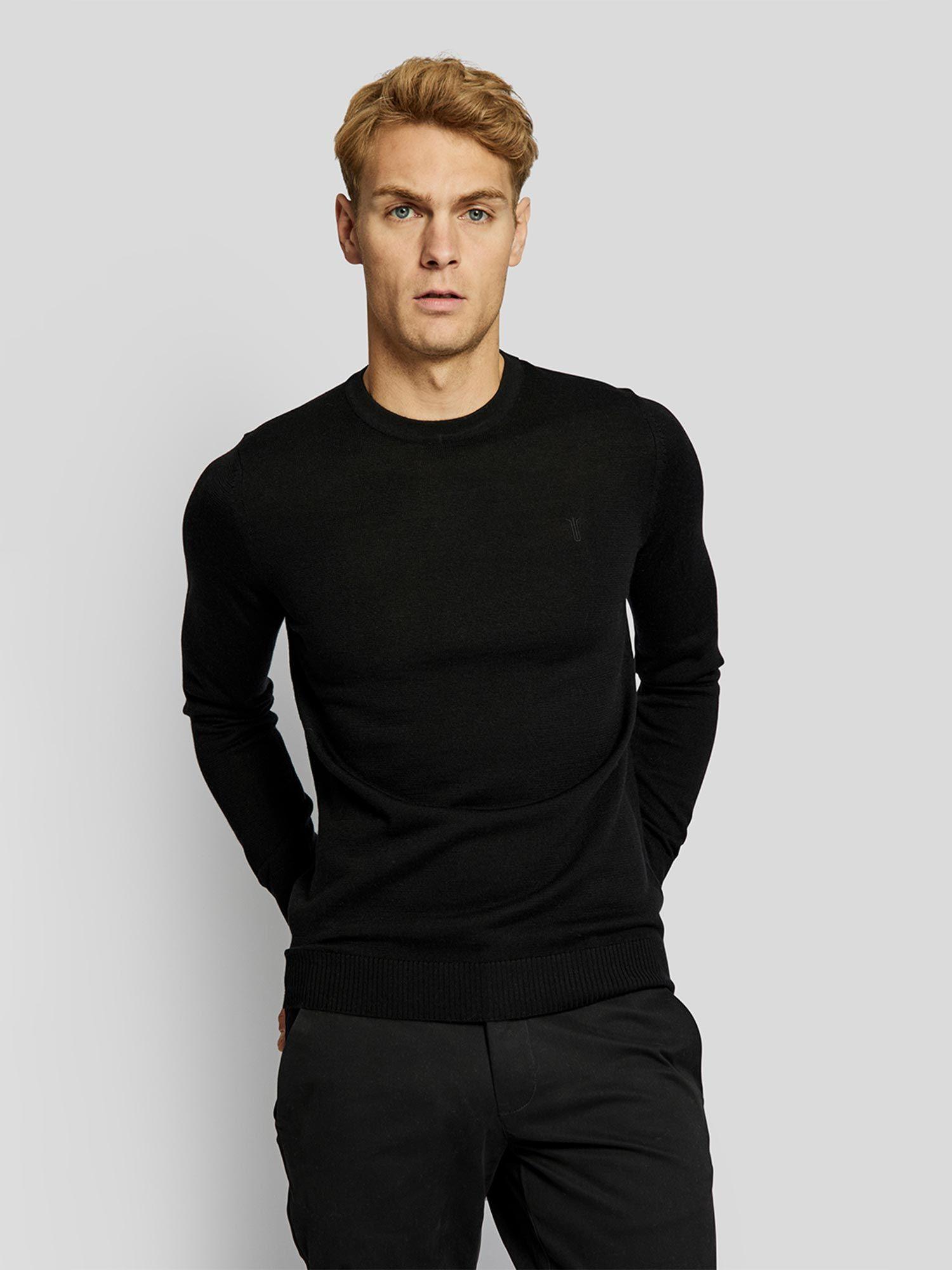 mens solid regular fit o-neck