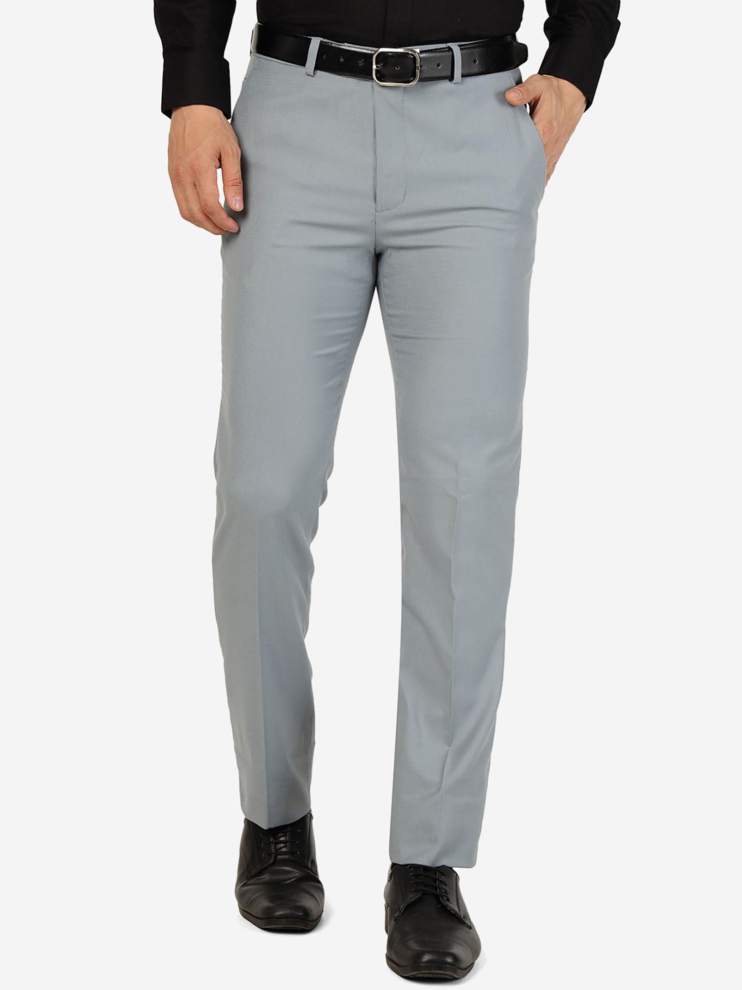 mens steel light grey super slim formal trouser