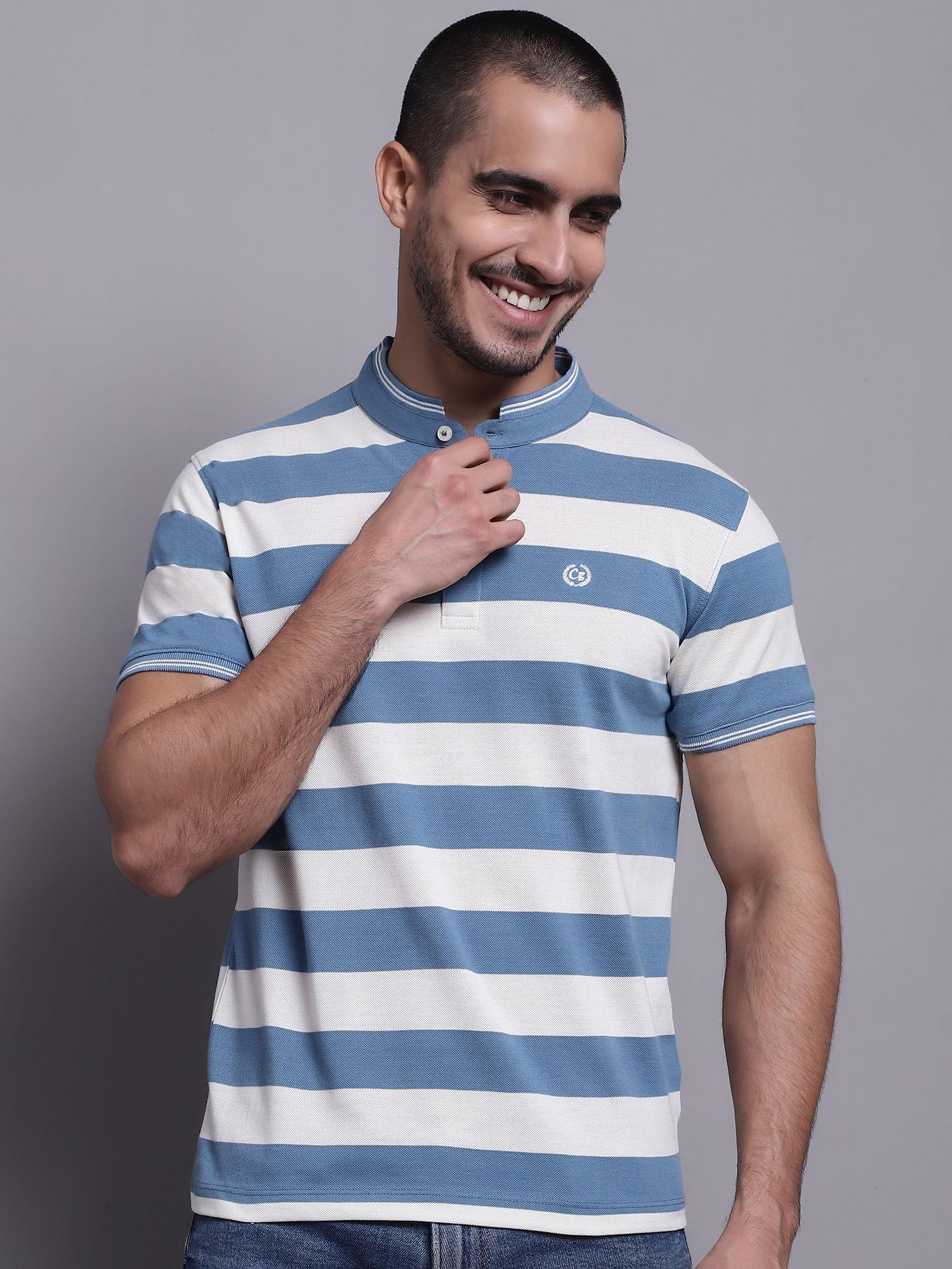 mens stripes light blue t-shirt