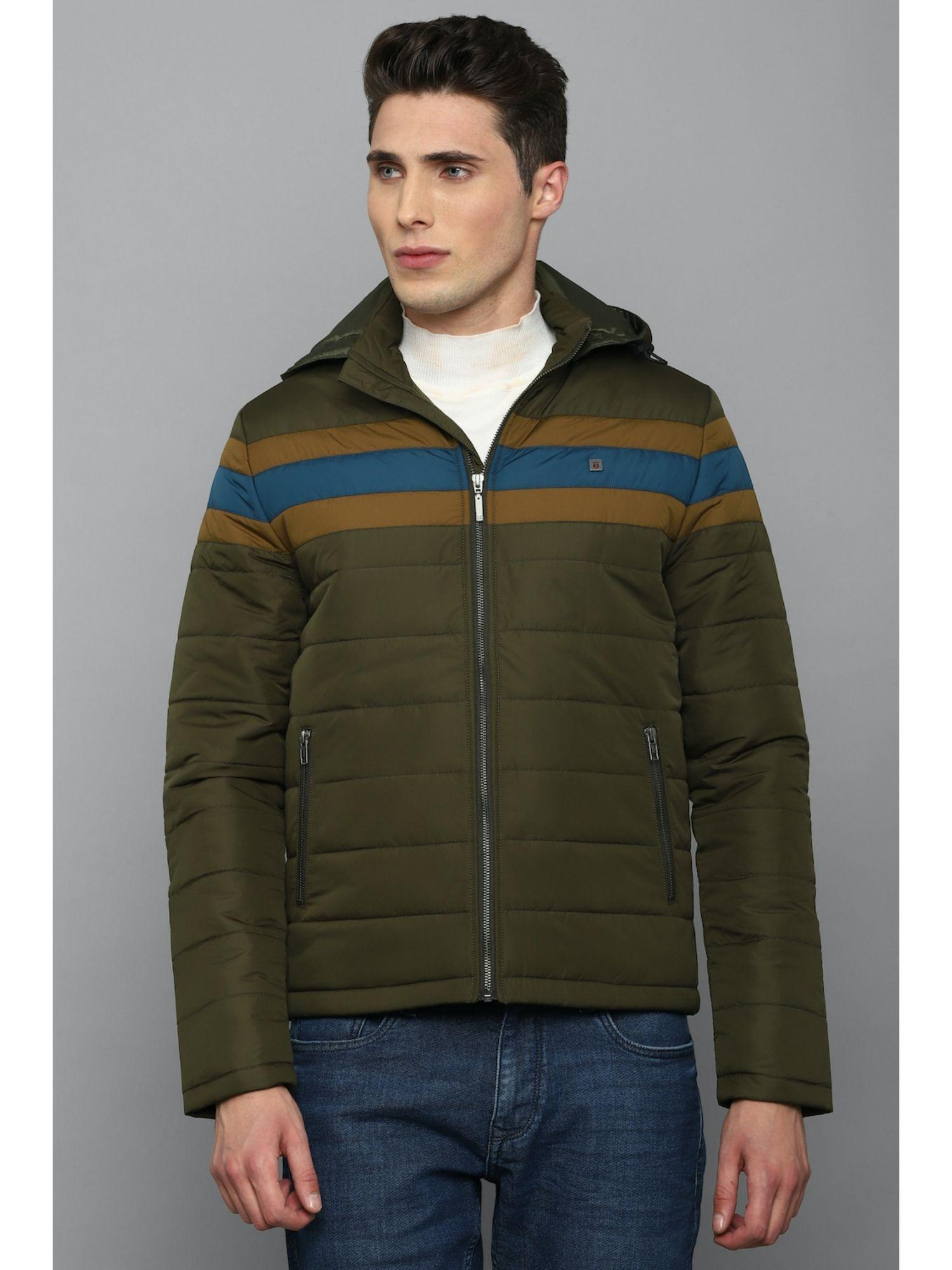 mens stripes olive jacket