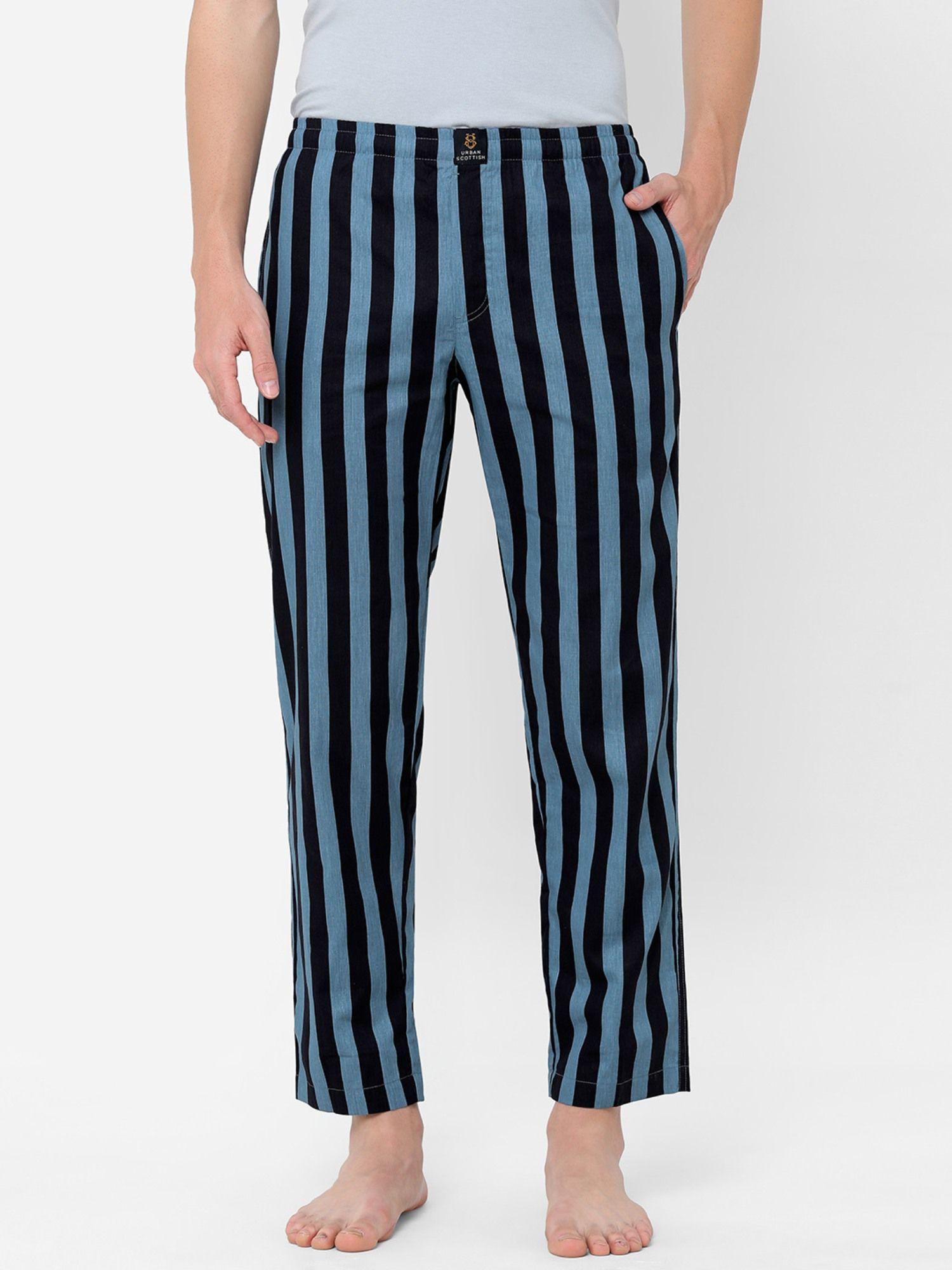 mens stripes printed cotton pyjamas multi-color