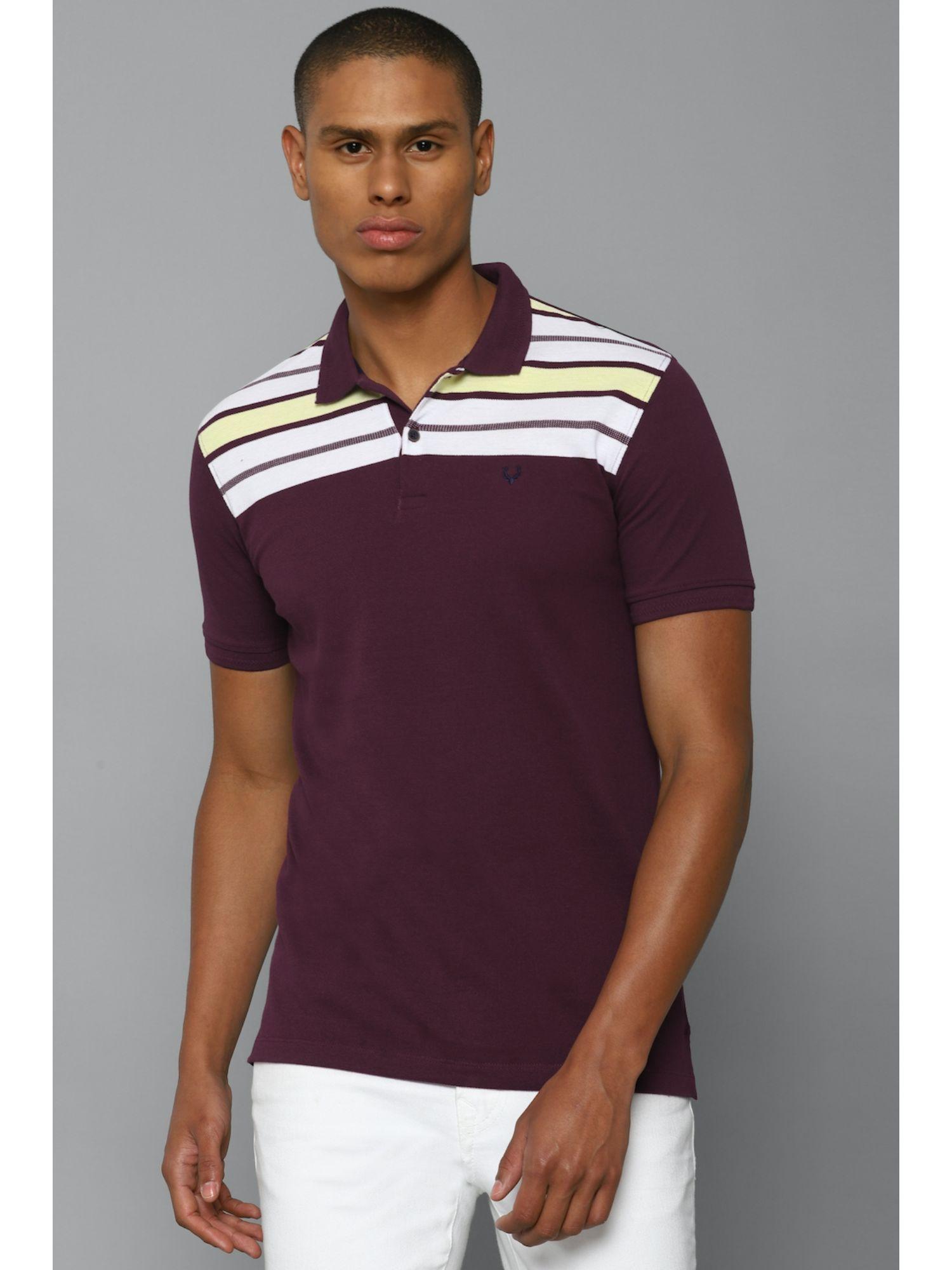 mens stripes purple t-shirt