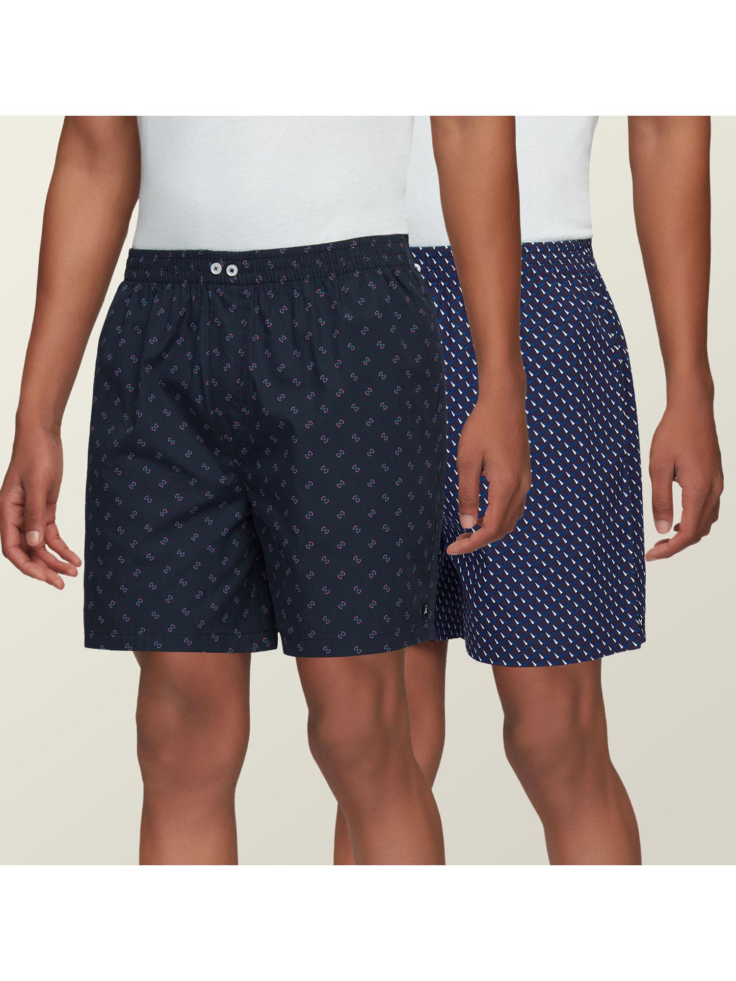 mens super combed cotton astor boxers comfort fit innerwear in classic prints (pack of 2)