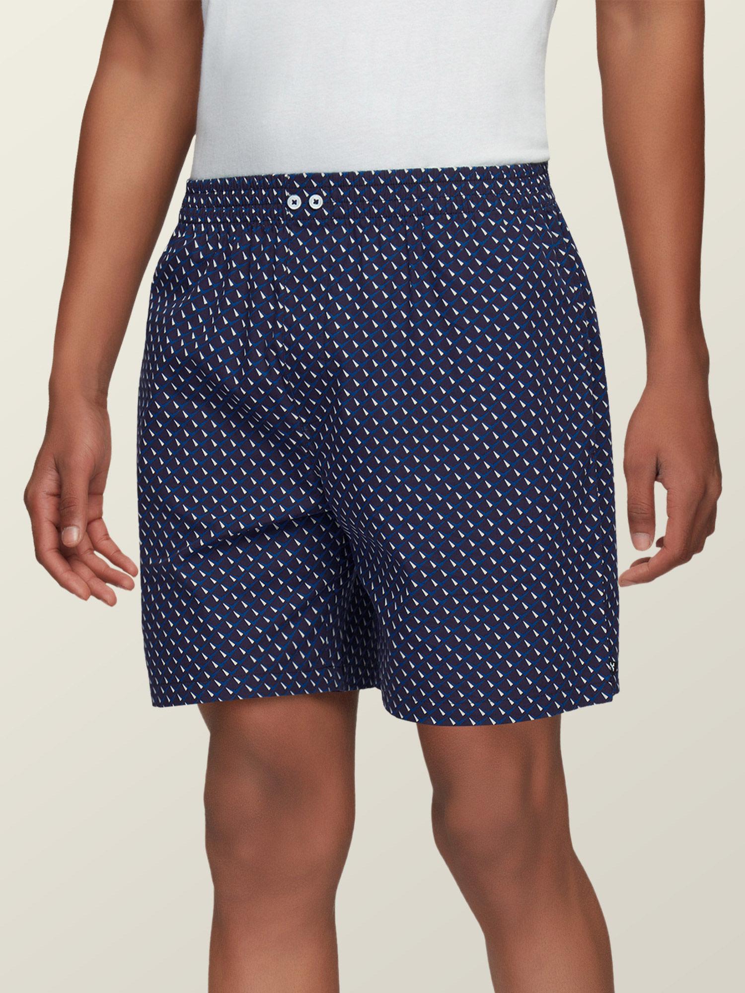 mens super combed cotton astor boxers comfort fit innerwear in classic prints blue